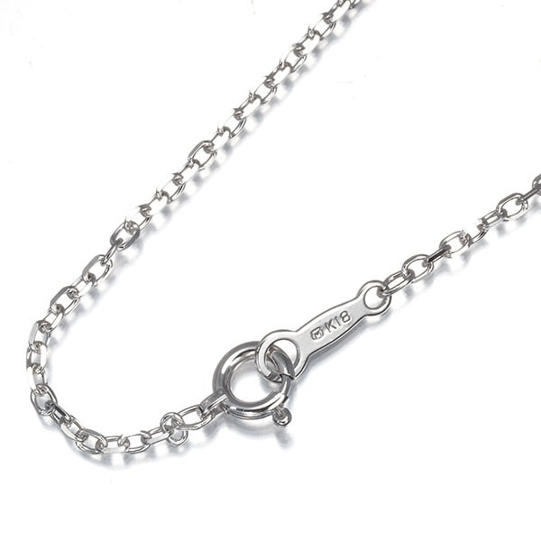 Mikimoto Chain Necklace Cable 42Cm 18K 750 White Gold: Mikimoto Chain Necklace Cable 42Cm 18K 750 White Gold 18K white gold cable chain necklace with a length of 42cm, crafted from high-quality 18K metal. The delicate 1.5mm wide chain is finished with a 3