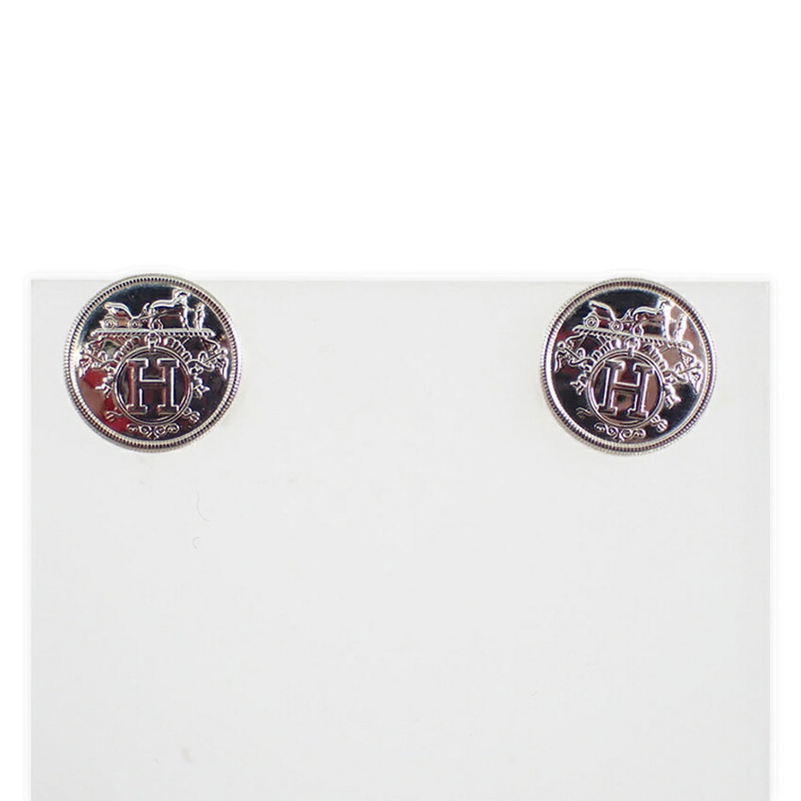 HERMES Stud Earrings Silver 925 - 2