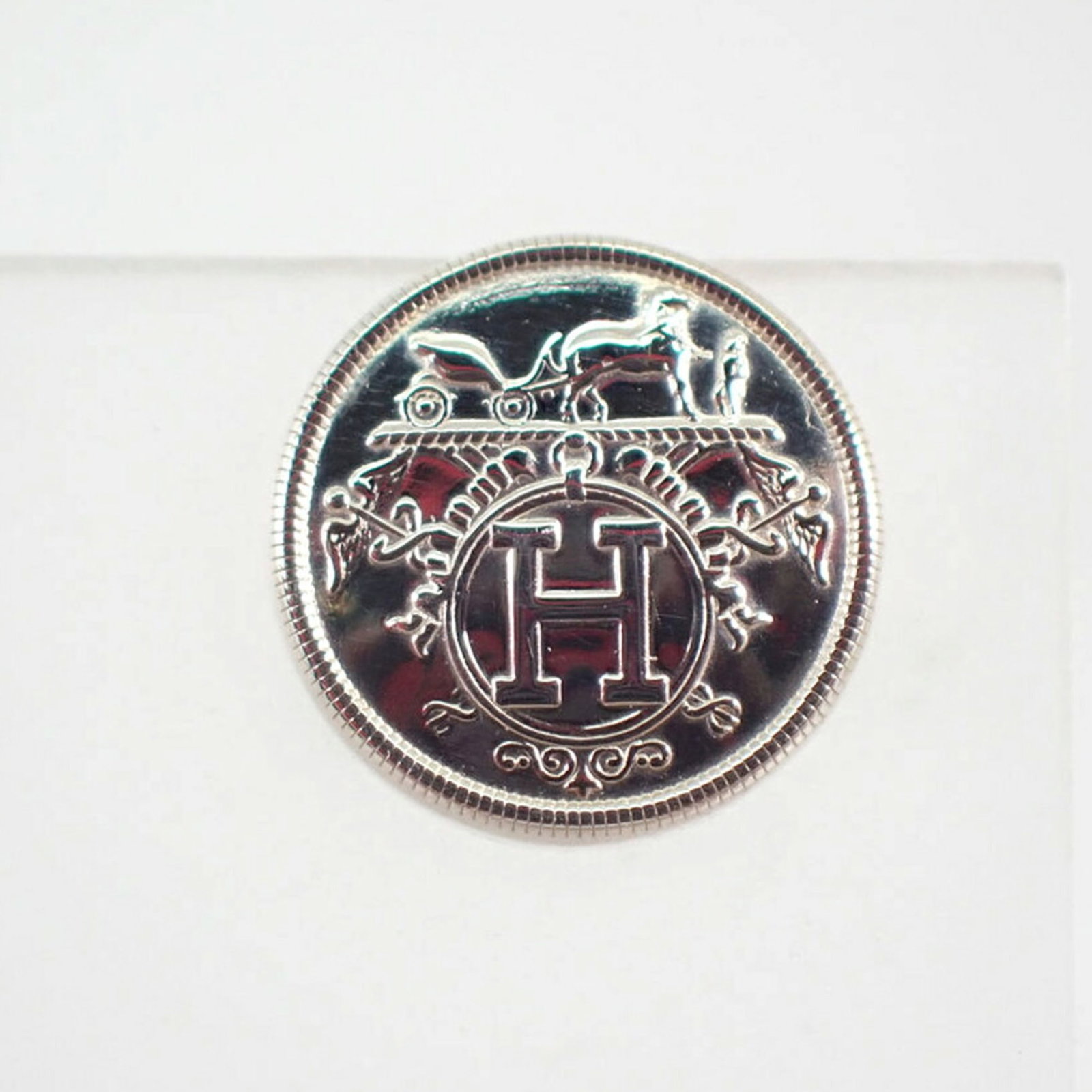 HERMES Stud Earrings Silver 925 - 4