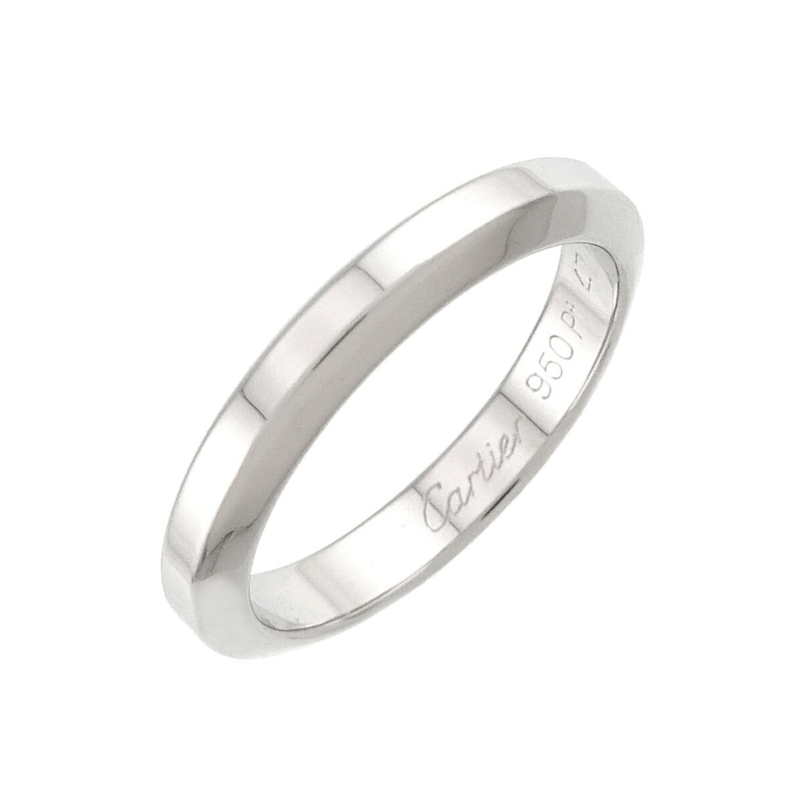 CARTIER Band Ring Platinum 950: CARTIER Band Ring Platinum 950 Platinum 950 Cartier Band Ring for Women, US Size 4, in Like New Condition. This exquisite band ring boasts a striking platinum finish, showcasing the luxury and sophist