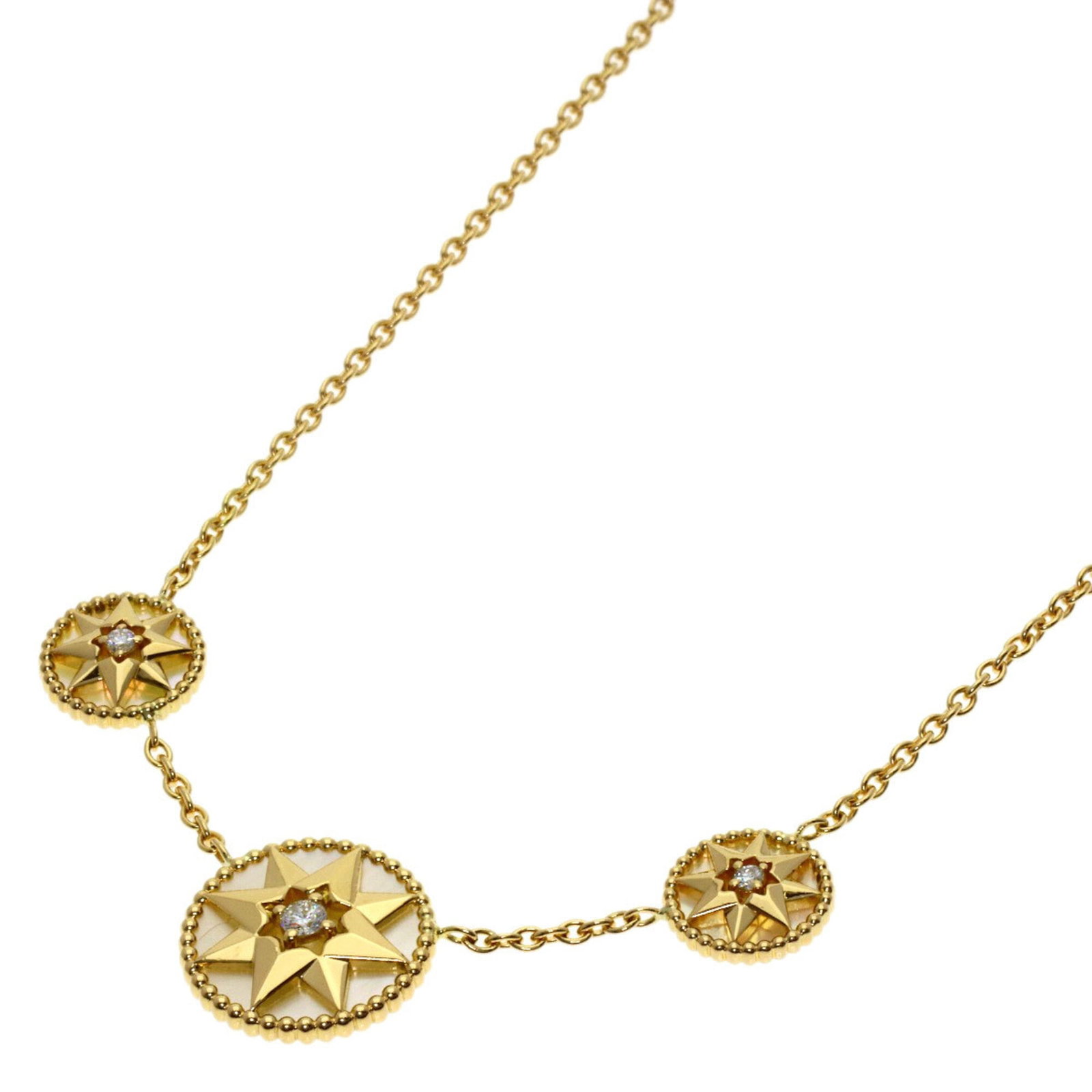 CHRISTIAN DIOR Yellow Gold (18K): CHRISTIAN DIOR Yellow Gold (18K) Yellow gold (18K) necklace from Christian Dior, featuring a 12mm x 12mm diamond pendant set in a 40.5 cm necklace with a very good condition. The necklace bears minor