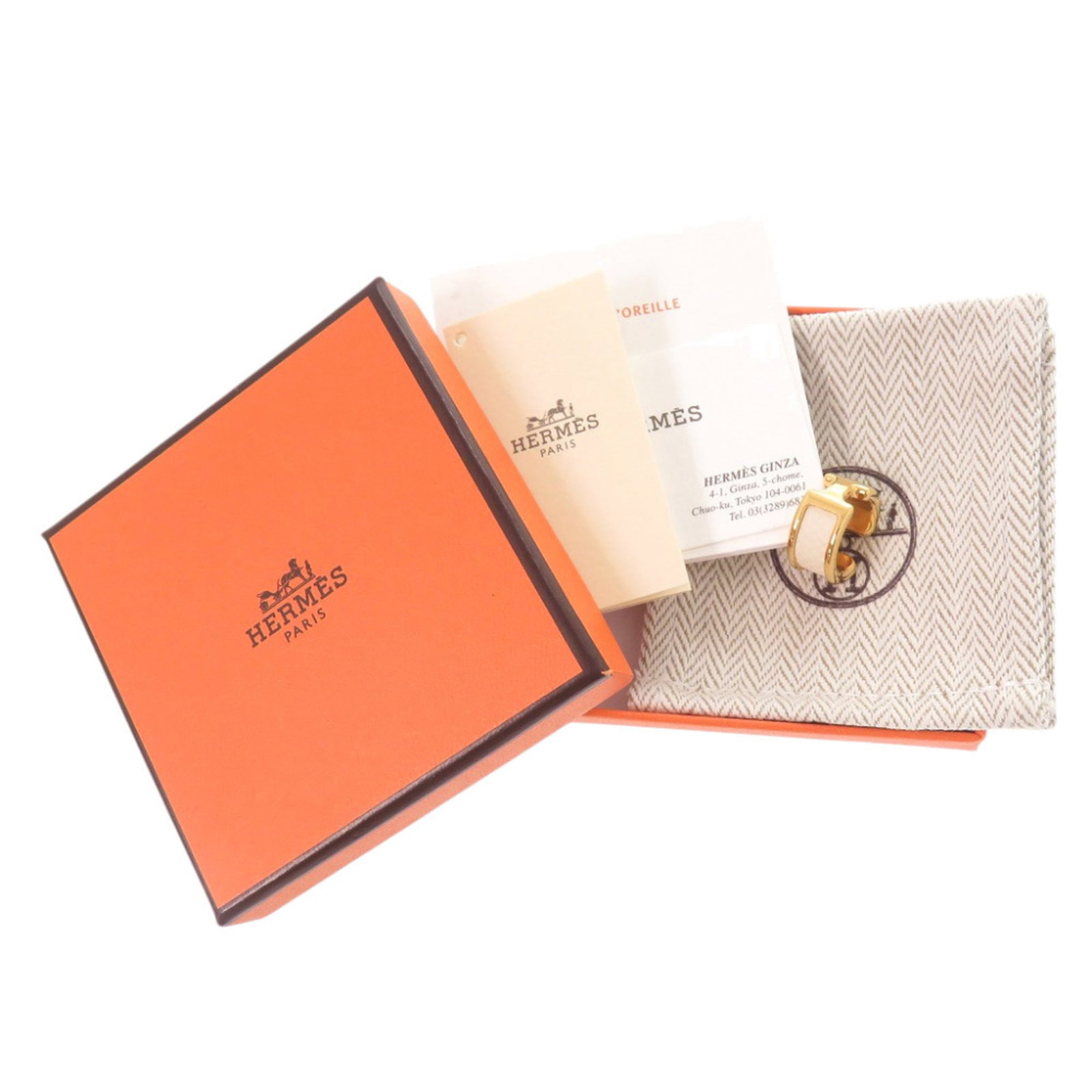 HERMES Earcuff Gold Plating Leather - 2