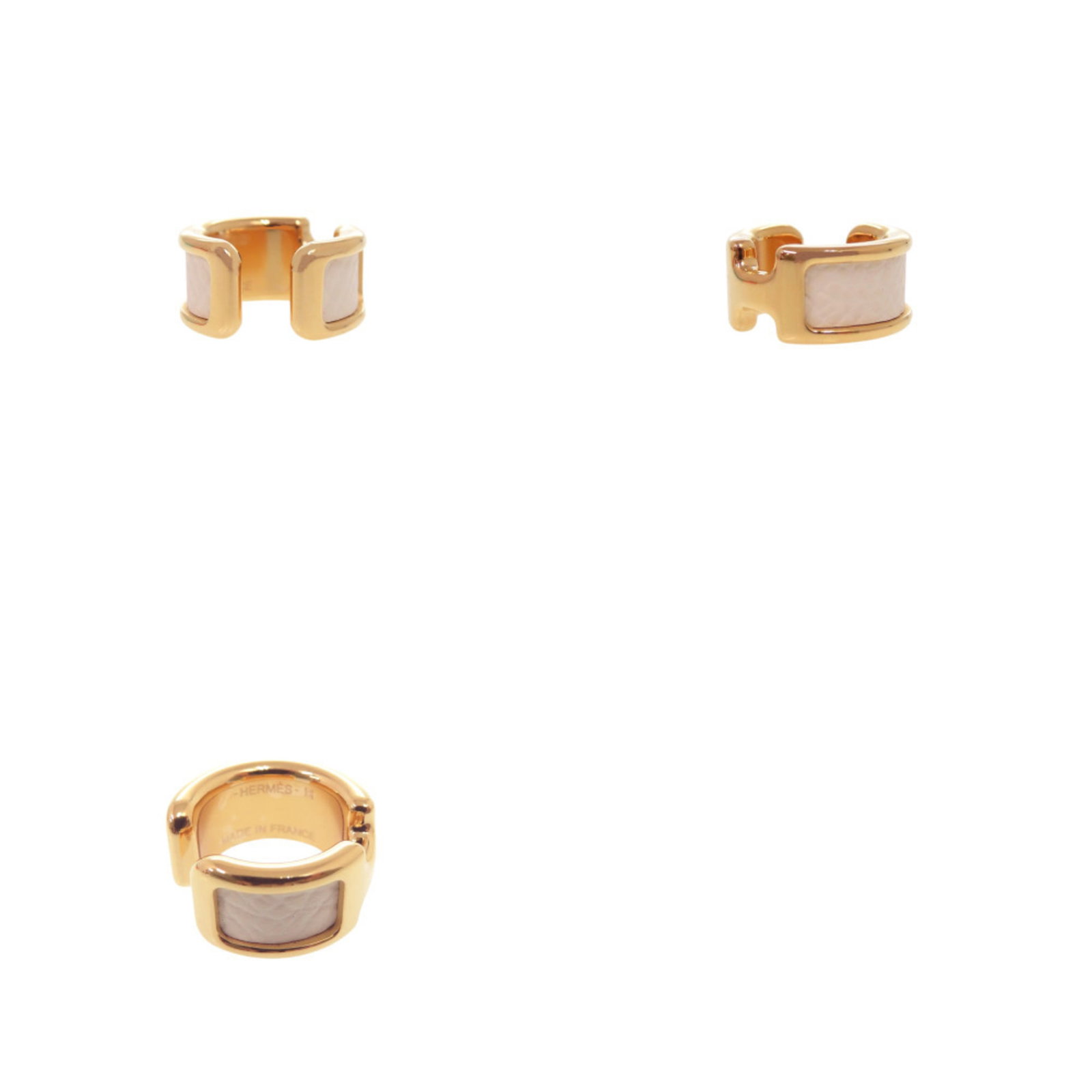 HERMES Earcuff Gold Plating Leather - 4