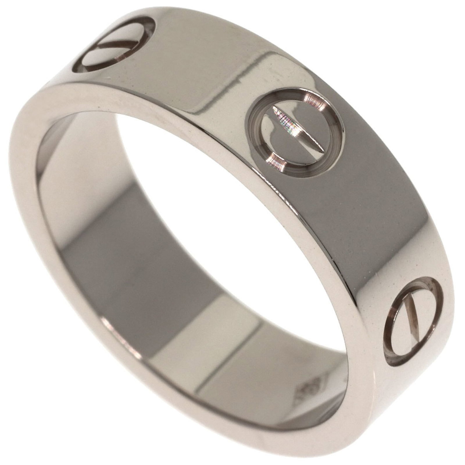 CARTIER Band Ring: CARTIER Band Ring 18K white gold band ring from Cartier, featuring a 5.5mm width and 7.2g weight, with minor scratches and light marks present. This gently used band ring is in very good condition, wi