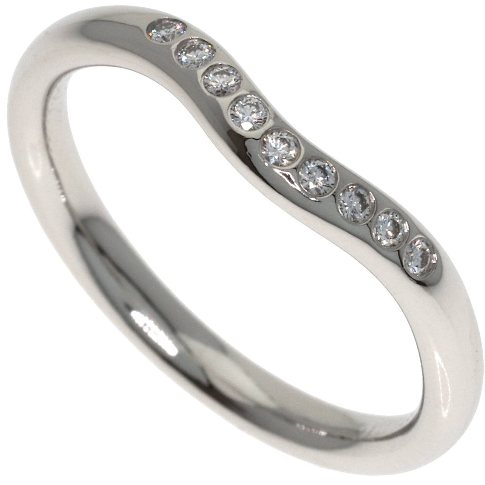 TIFFANY Band Ring Platinum 950: TIFFANY Band Ring Platinum 950 Platinum 950 band ring from Tiffany, featuring a diamond stone, is a timeless piece of jewelry. Made from high-quality platinum, this band ring boasts a sleek design and