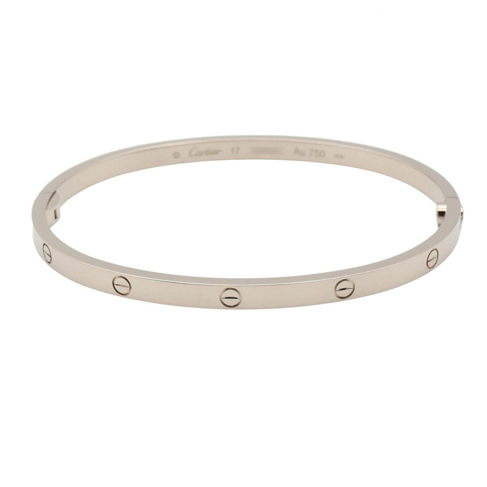 CARTIER Charm Bracelet White Gold (18K): CARTIER Charm Bracelet White Gold (18K) Charm bracelet in 18K white gold, bearing the Cartier brand, features a silver color and measures 16cm in length. Gently used with minor signs of wear, this