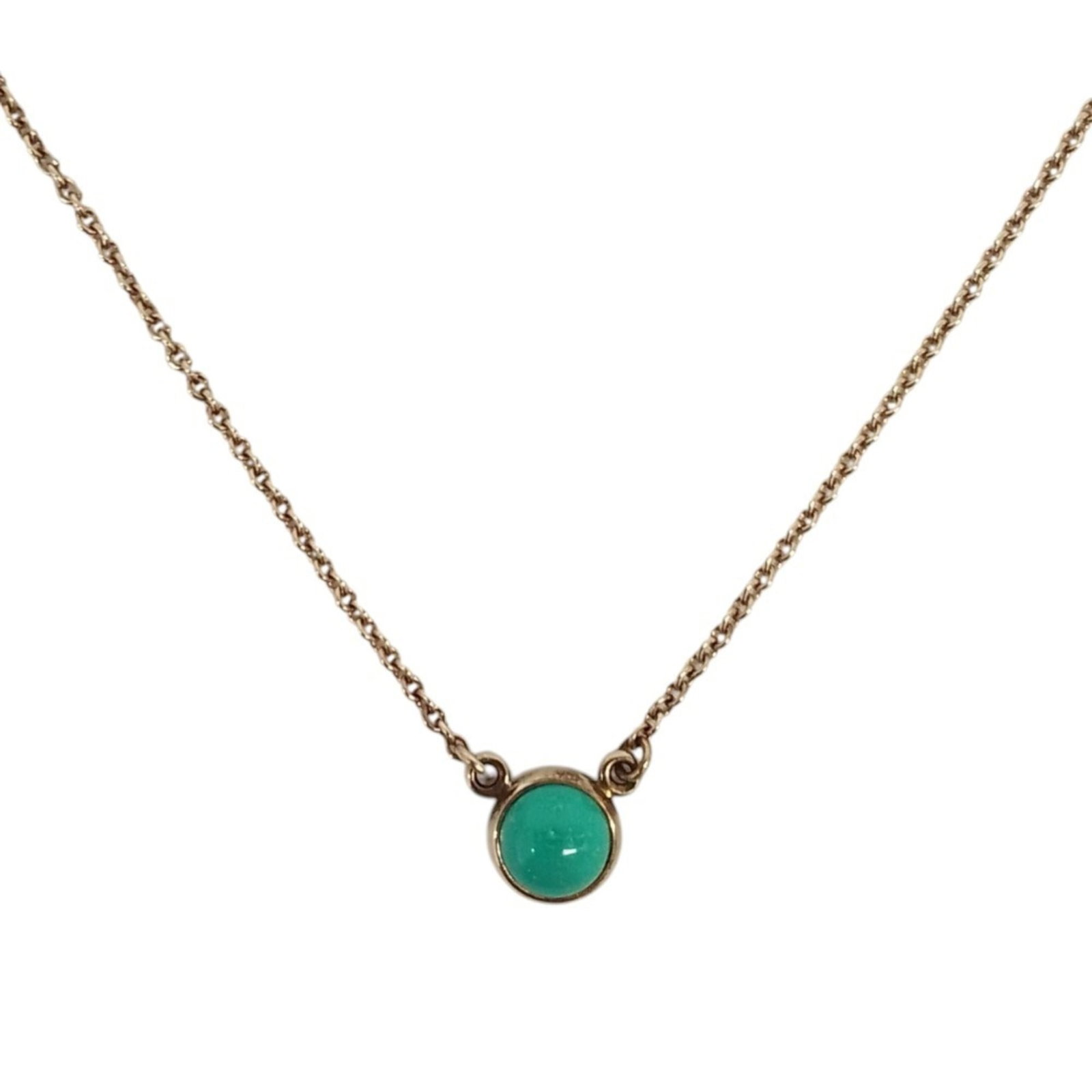 TIFFANY Silver 925: TIFFANY Silver 925 Silver 925 Tiffany Necklace with Turquoise Pendant, featuring a 6mm x 6mm turquoise stone set in a sterling silver necklace with a 38.5 cm circumference. Gently used with minor