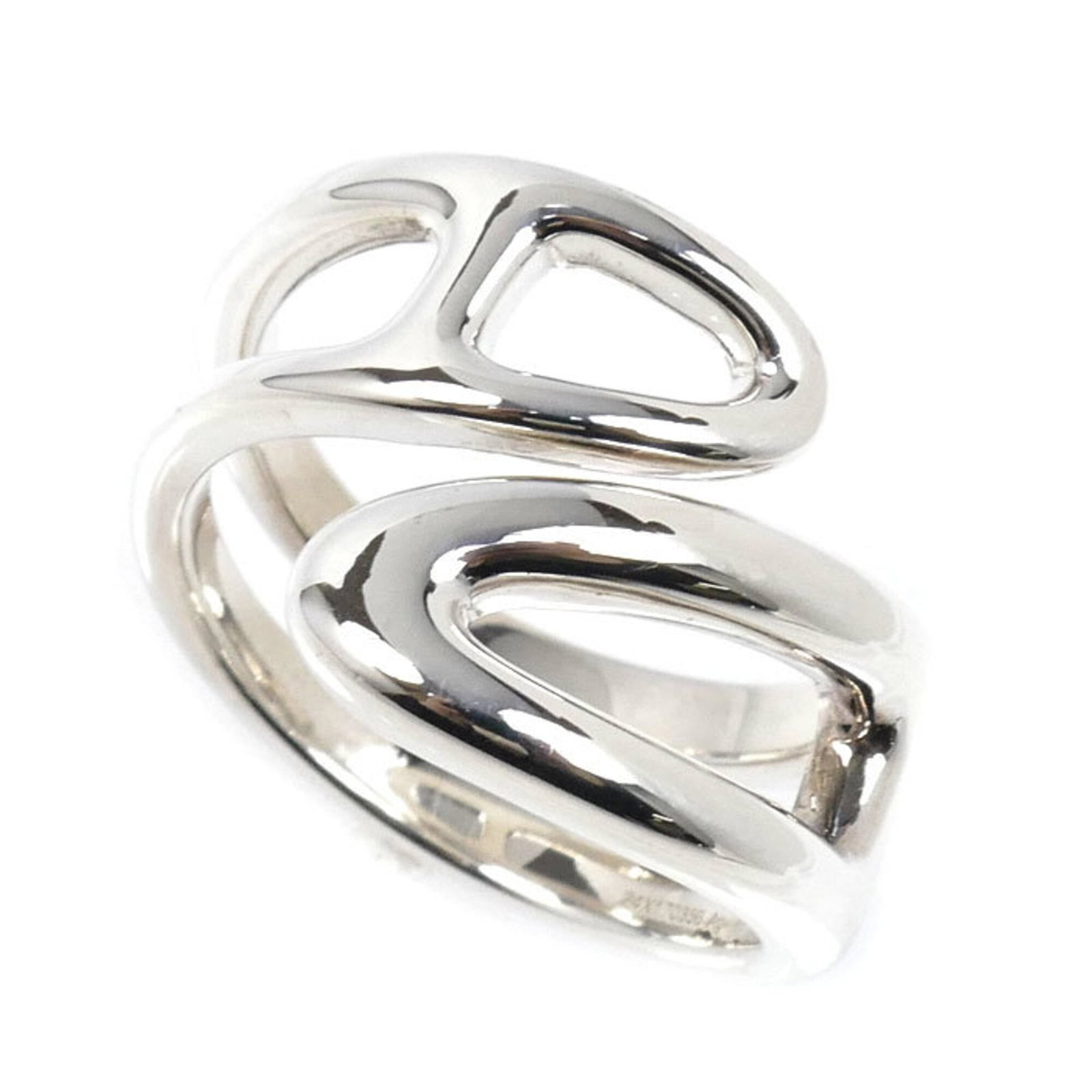 HERMES Band Ring Silver 925: HERMES Band Ring Silver 925 Silver 925 band ring from Hermes, made in France, with a 53 US size and 6.5 condition. This ring features visible wear, scratches, and scuffs, but remains fully