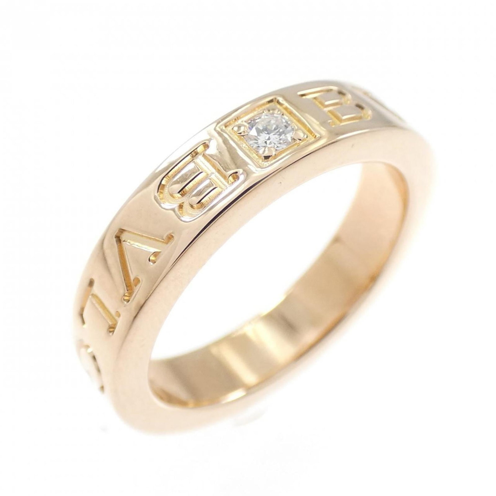 BVLGARI Band Ring Pink Gold (18K): BVLGARI Band Ring Pink Gold (18K) Pink gold 18K band ring from Bvlgari, featuring a delicate pink gold design. Gently used with minor signs of wear, this ring is in very good condition, showcasing its