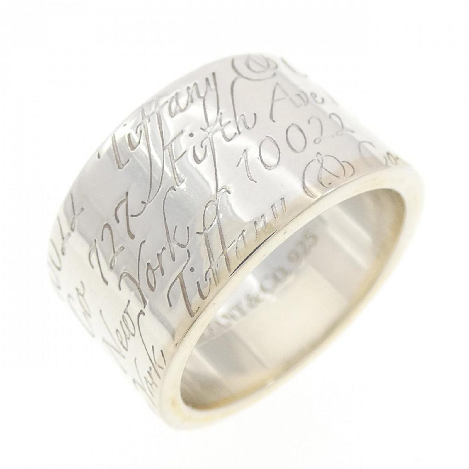 TIFFANY Band Ring: TIFFANY Band Ring Silver Tiffany band ring, 4.5 US size, 9.8mm width, gently used with minor signs of wear, bears a signature. Item Specifics: Brand: Tiffany Type: Band ring Gender: Women Metal: Silve