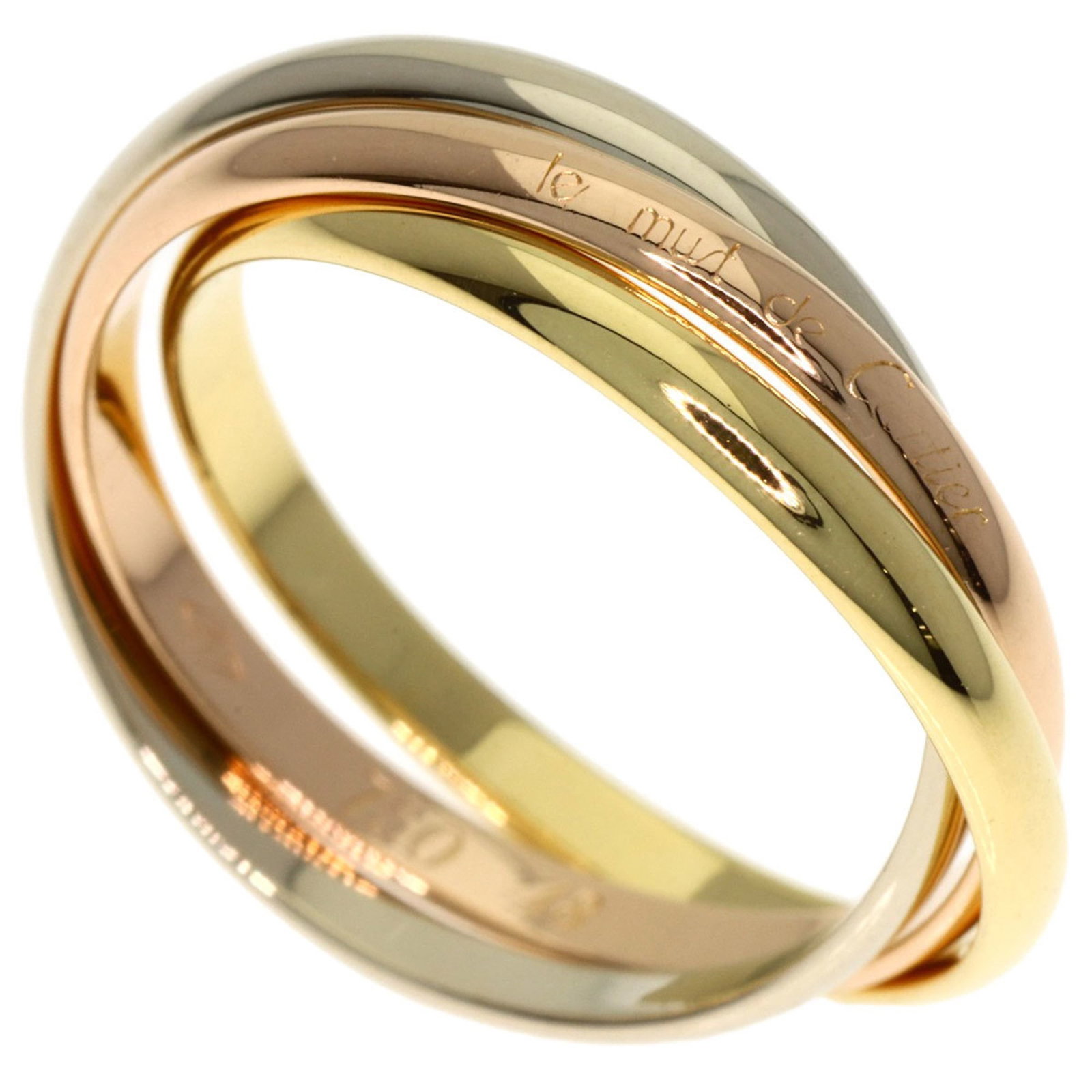 CARTIER Band Ring Pink Gold (18K) White Gold (18K) Yellow Gold (18K): CARTIER Band Ring Pink Gold (18K) White Gold (18K) Yellow Gold (18K) Pink gold, white gold, and yellow gold come together in this elegant Cartier band ring, offering a unique blend of classic style an