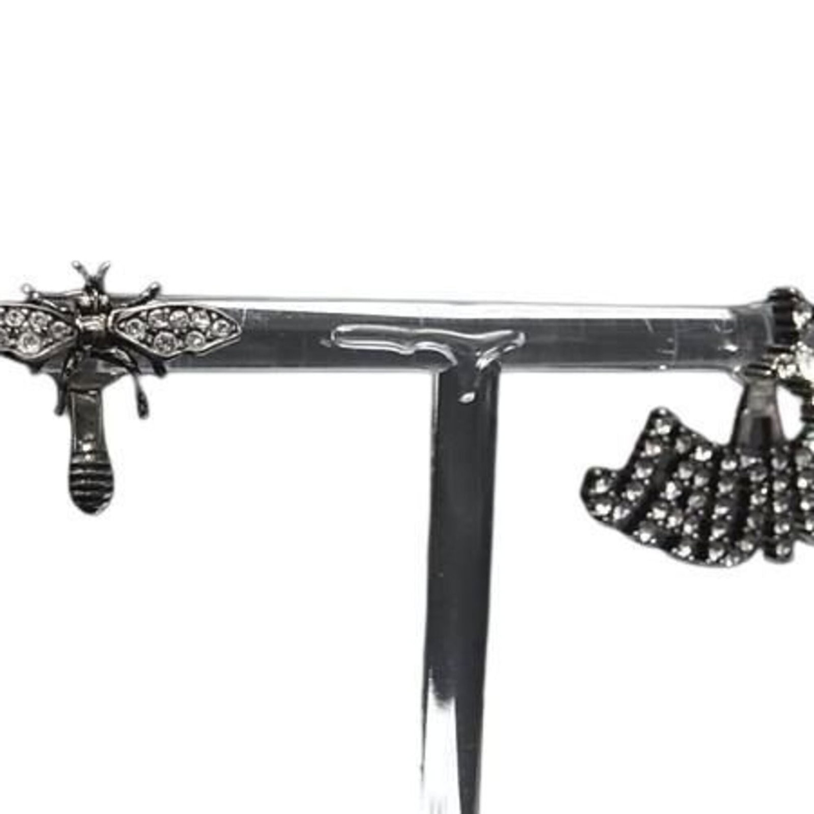 CHRISTIAN DIOR Stud Earrings Metal: CHRISTIAN DIOR Stud Earrings Metal Studs from the iconic Christian Dior collection, these metal earrings showcase sleek black design with visible wear and minor scratches. The item is fully