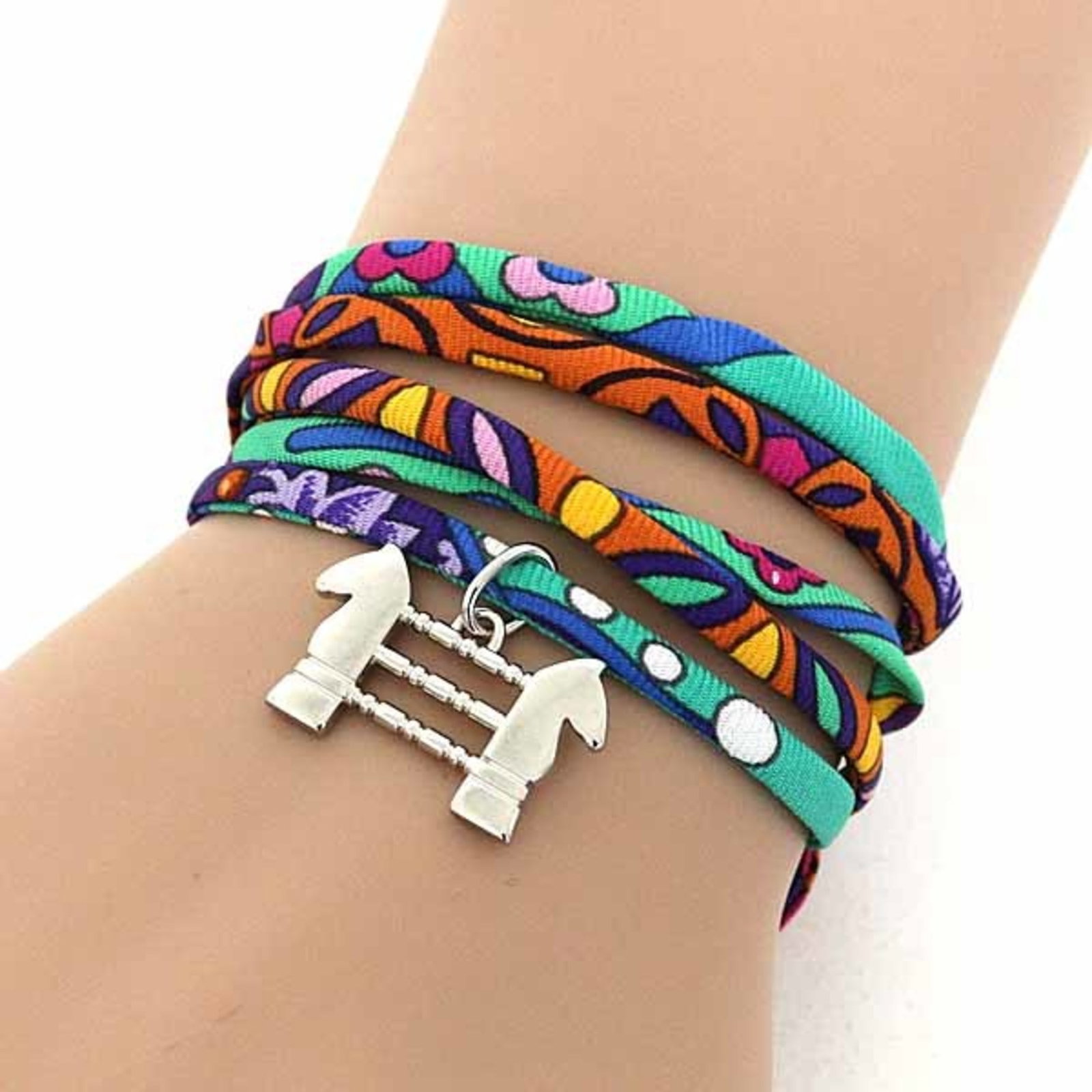 HERMES Charm Bracelet Silk - 6