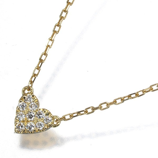 Ahkah Necklace Diamond 0.05Ct Heart Pave 18K 750 Yellow Gold (1 of 4)