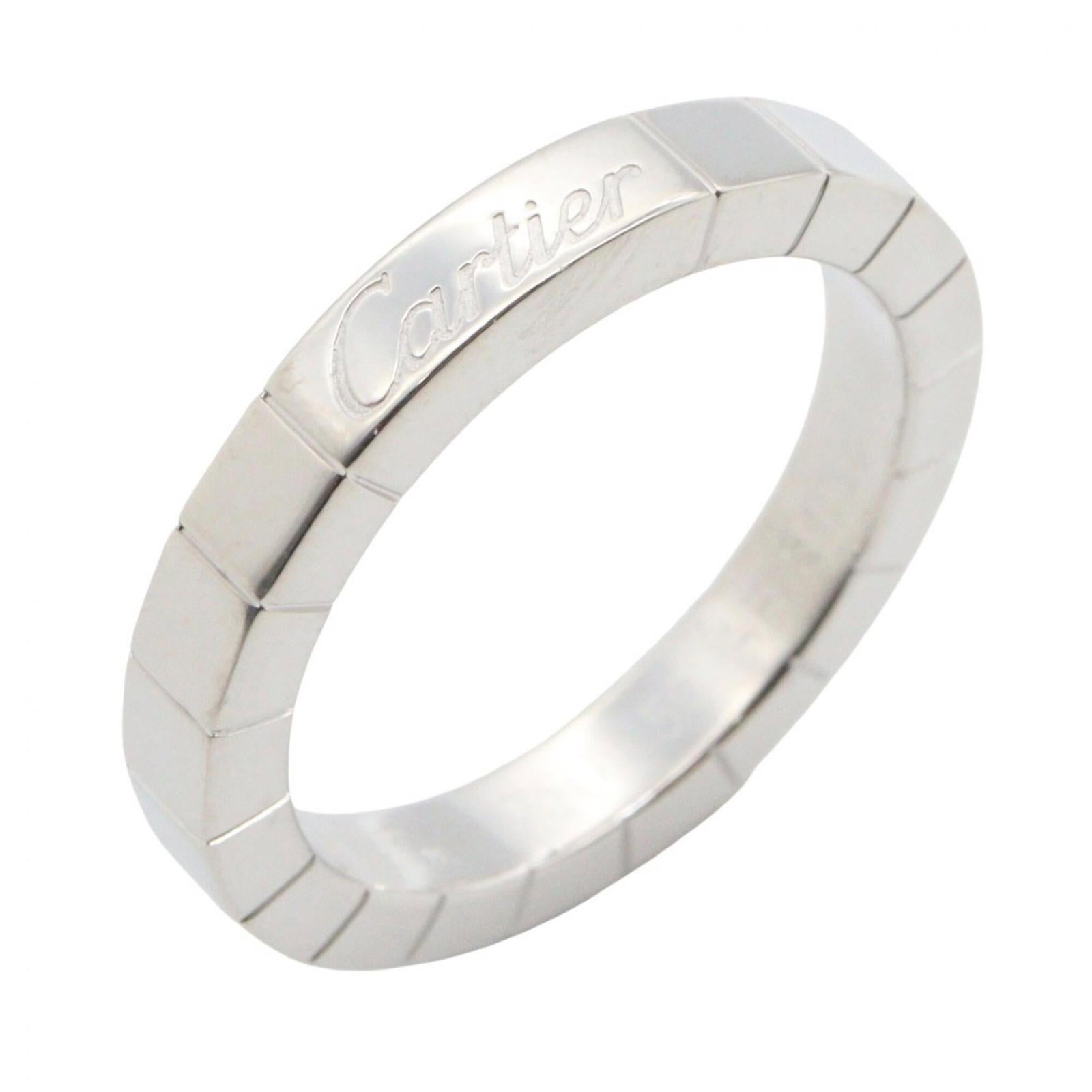 CARTIER Band Ring White Gold (18K): CARTIER Band Ring White Gold (18K) Cartier Band Ring White Gold (18K) is a 5 US size band ring made from 18K white gold, bearing a signature. The ring features a silver color and has minor signs of we