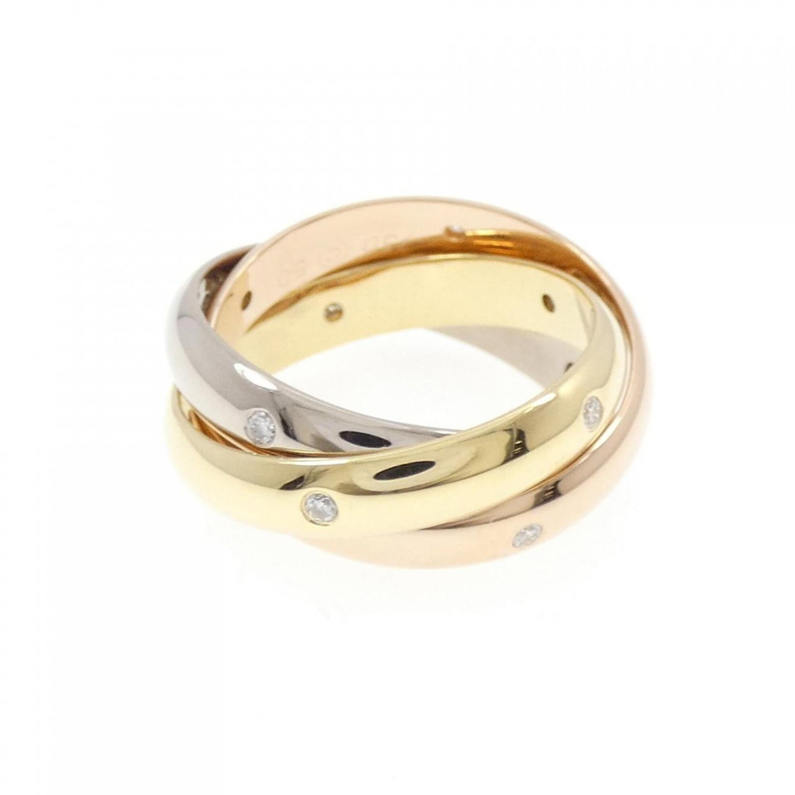 CARTIER Band Ring Pink Gold (18K) White Gold (18K) Yellow Gold (18K): CARTIER Band Ring Pink Gold (18K) White Gold (18K) Yellow Gold (18K) Pink gold, white gold, and yellow gold come together in this elegant Cartier band ring, featuring a subtle blend of 18K metals.