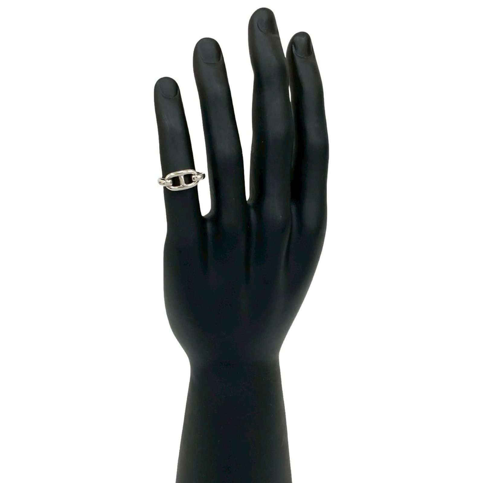 HERMES Band Ring Silver 925: HERMES Band Ring Silver 925 Silver 925 band ring from Hermes features a sleek design. The item bears visible wear, including scratches and scuffs, and is in good overall condition. Item Specifics: