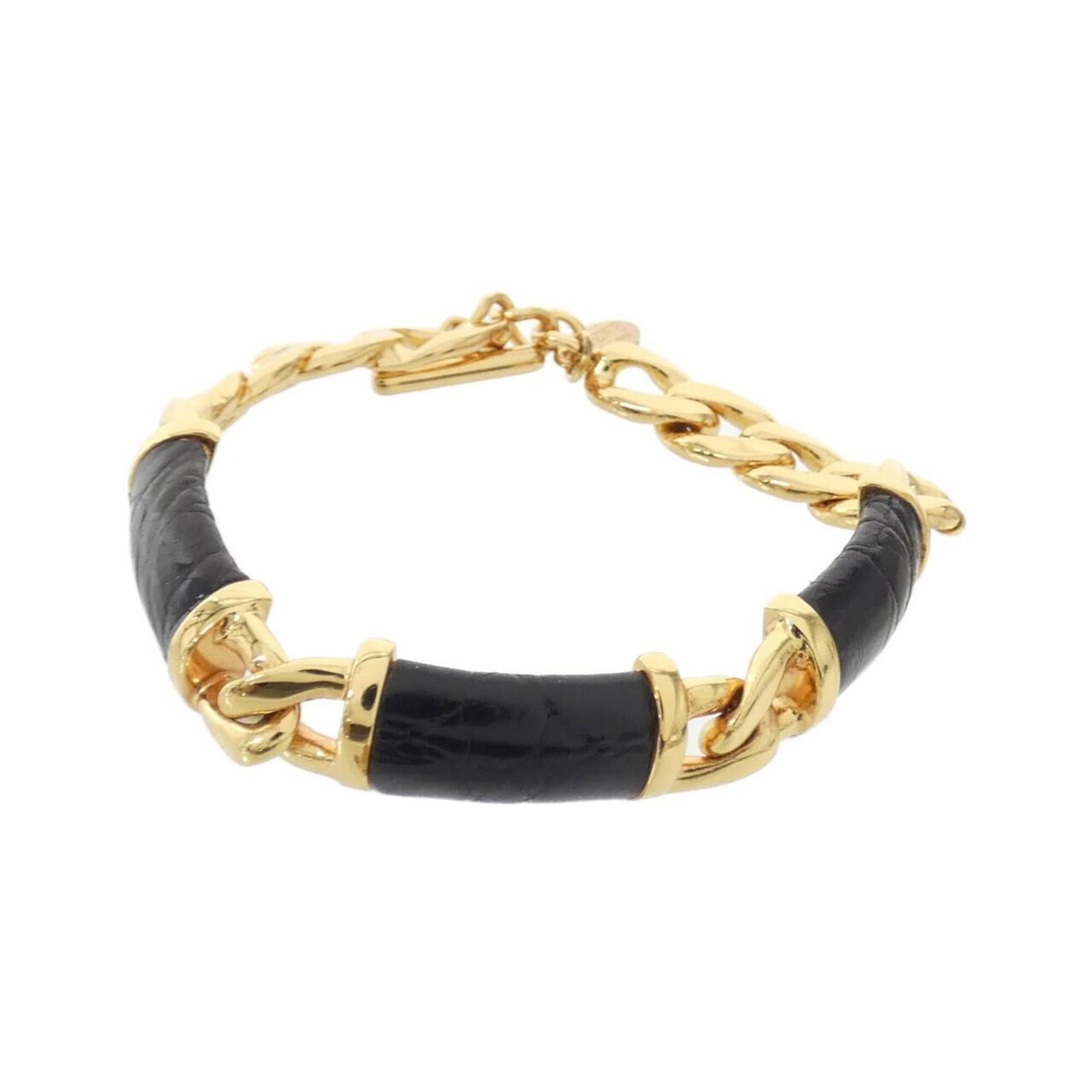 LOEWE Charm Bracelet Leather: LOEWE Charm Bracelet Leather Black Loewe Charm Bracelet Leather, 21cm / 8.26'' in length, features a gently used design with minor signs of wear, including small scratches or light marks. The leather