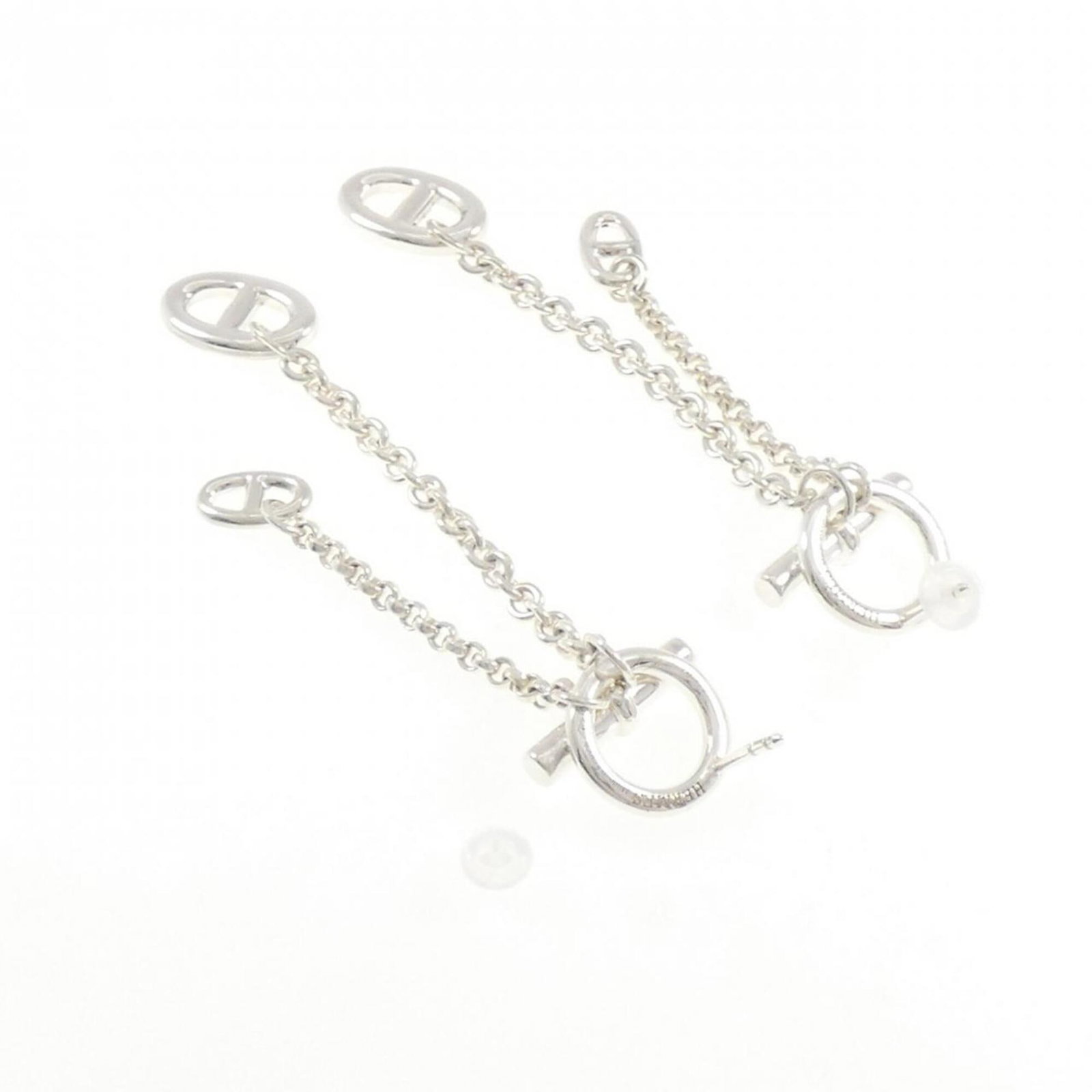 HERMES Stud Earrings Silver 925 - 3