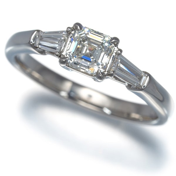 Royal Asscer Ring Diamond 0.72Ct Asscher Cut Us6 950 Platinum (1 of 9)