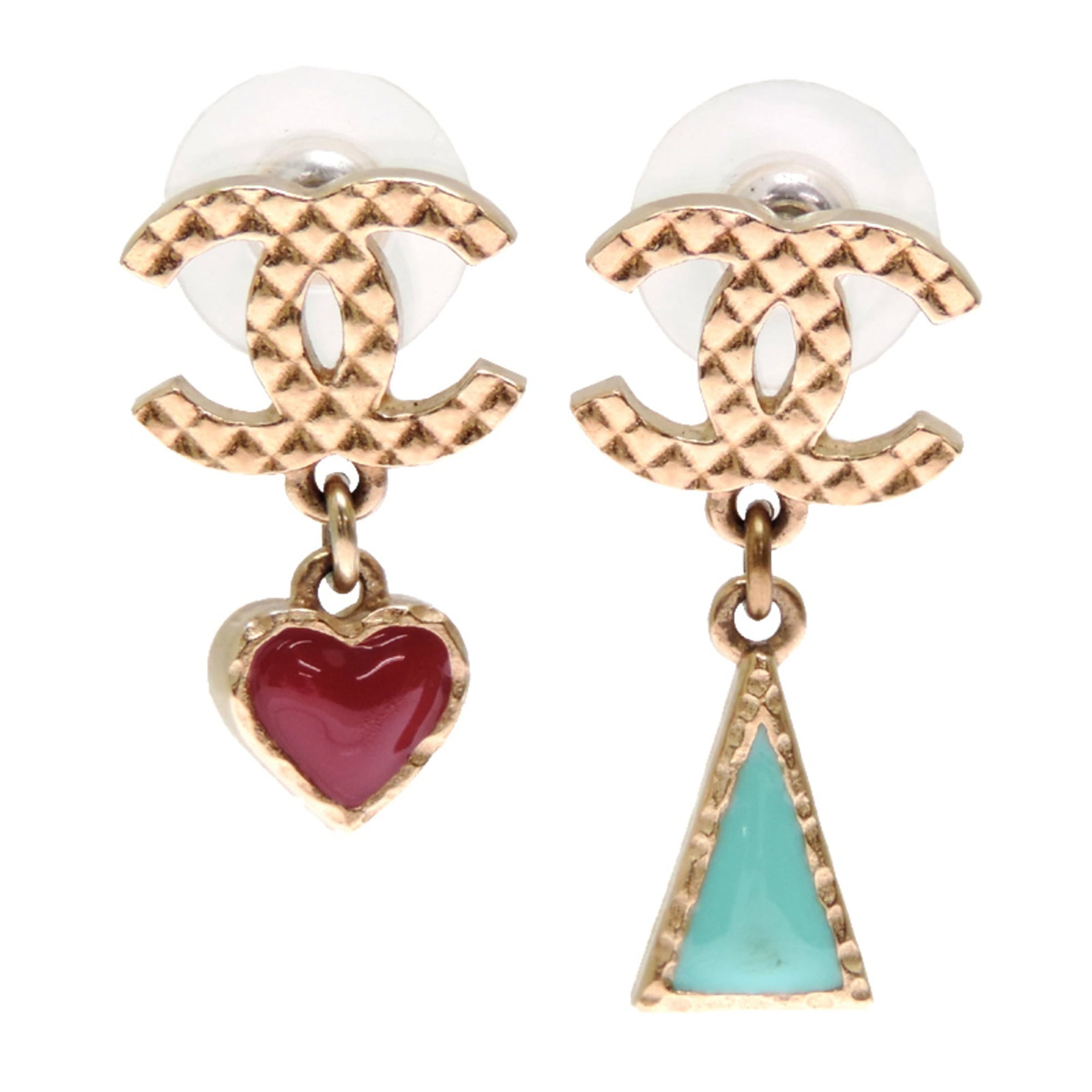 CHANEL Stud Earrings Gold Plating: CHANEL Stud Earrings Gold Plating Stud earrings from CHANEL, made with gold plating, are available. They are from France and feature a gold plating material. The earrings are in good used condition