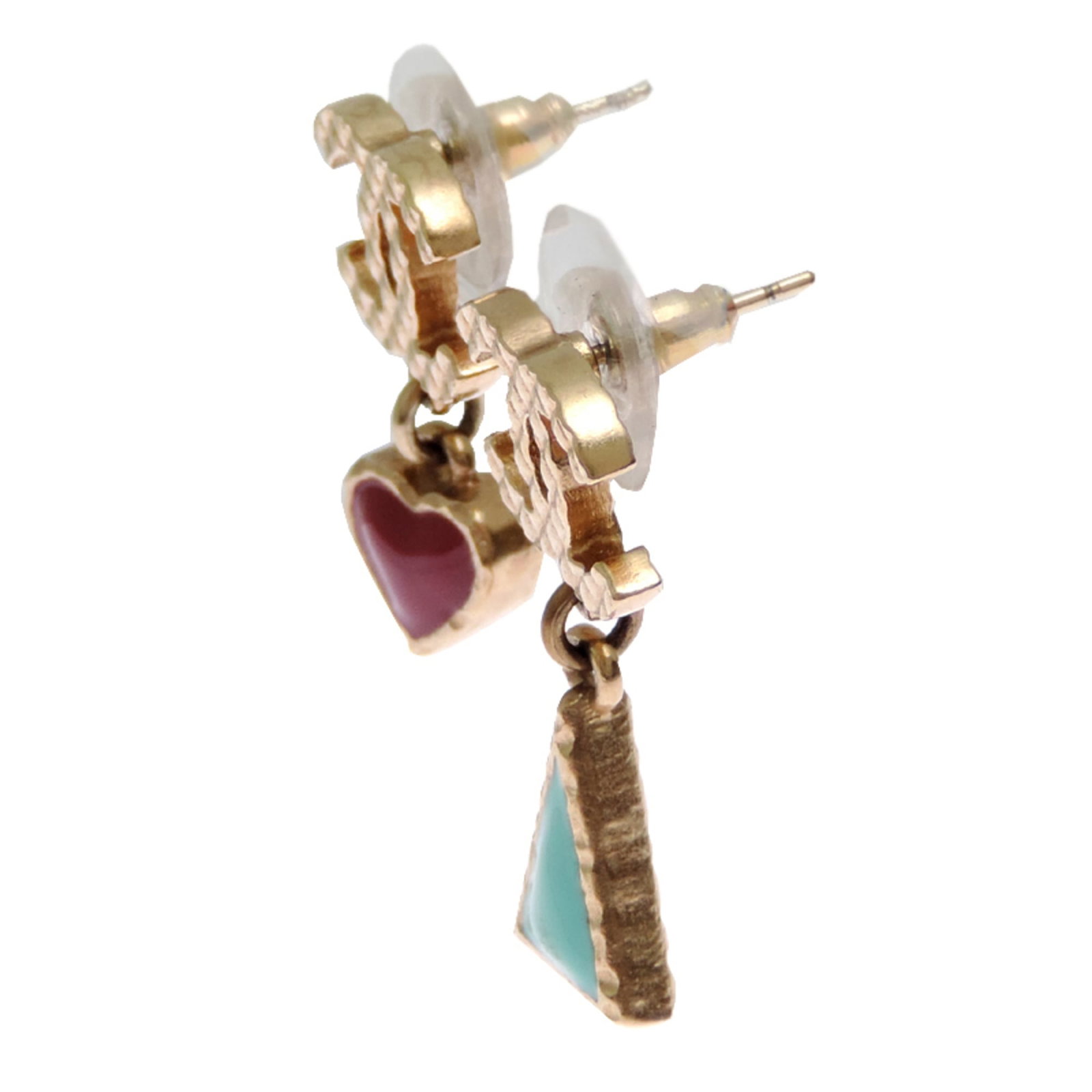 CHANEL Stud Earrings Gold Plating - 2