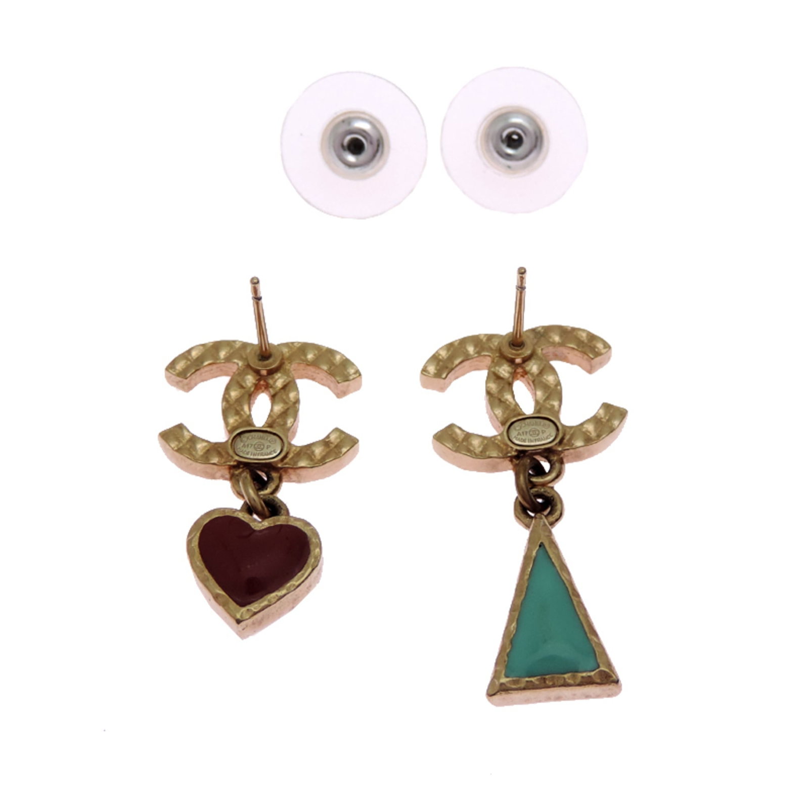 CHANEL Stud Earrings Gold Plating - 4