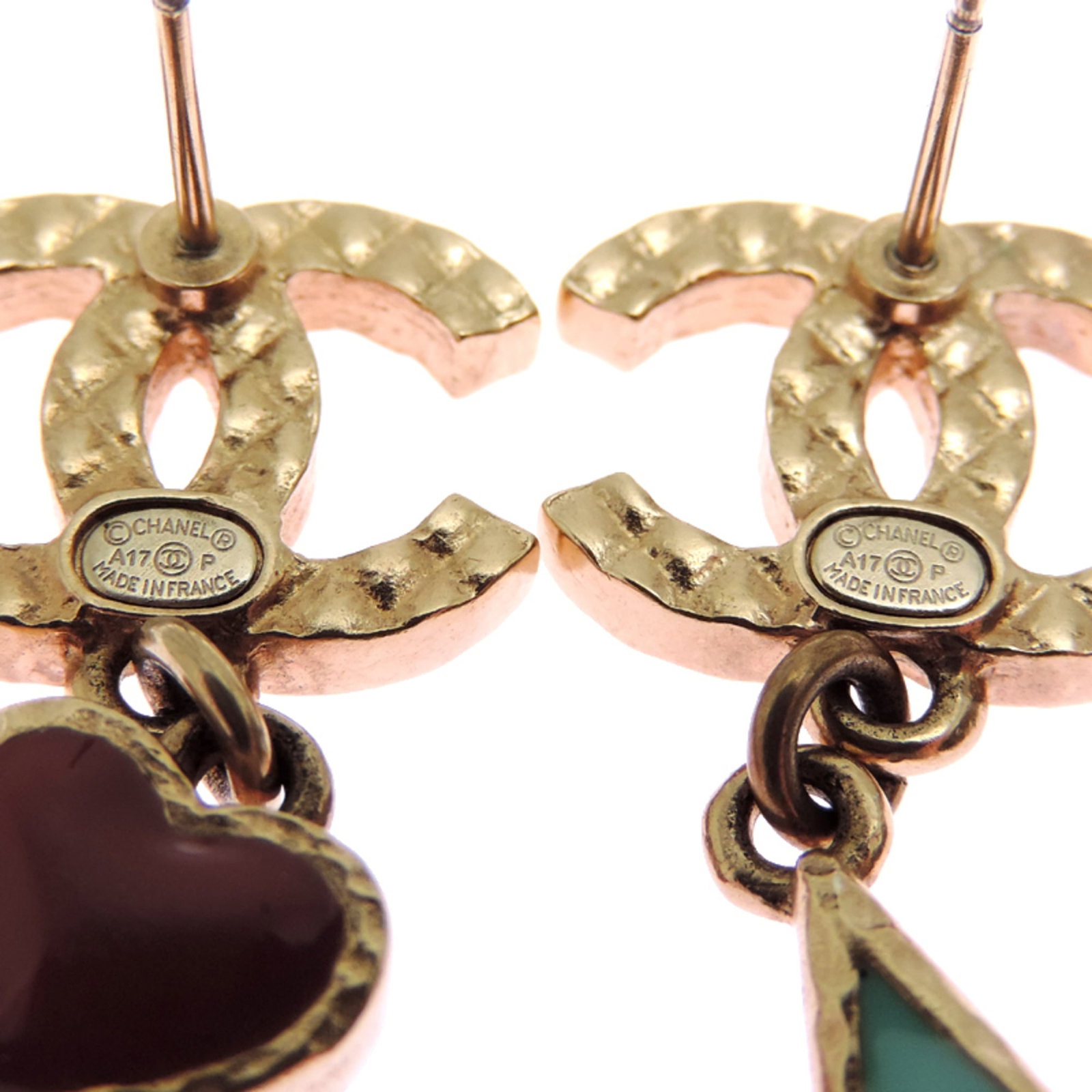 CHANEL Stud Earrings Gold Plating - 5