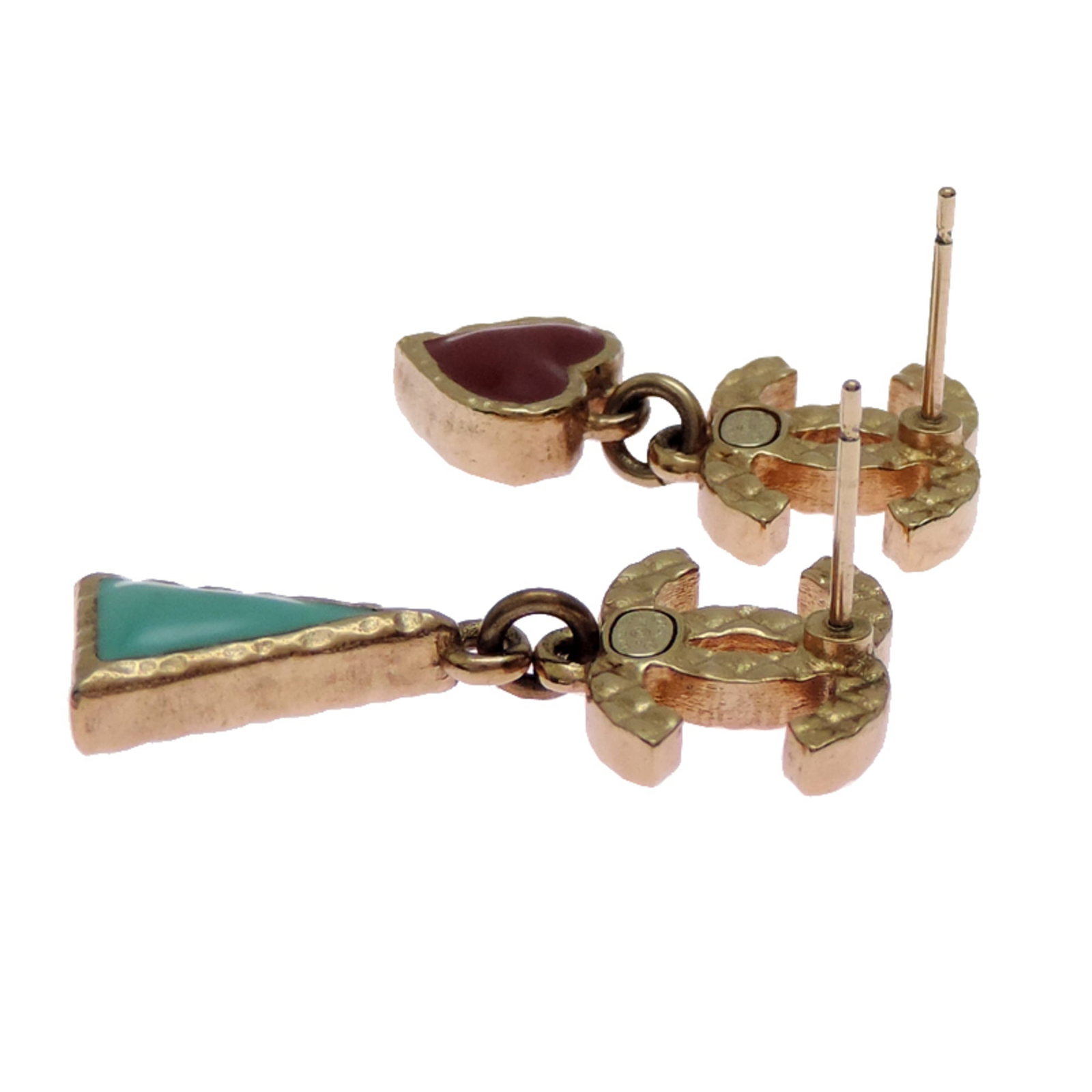 CHANEL Stud Earrings Gold Plating - 6