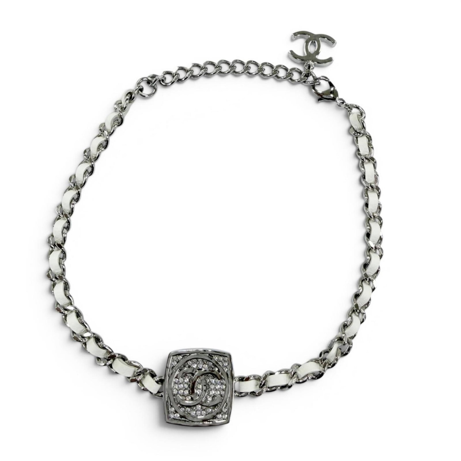 CHANEL Leather Silver White - 2