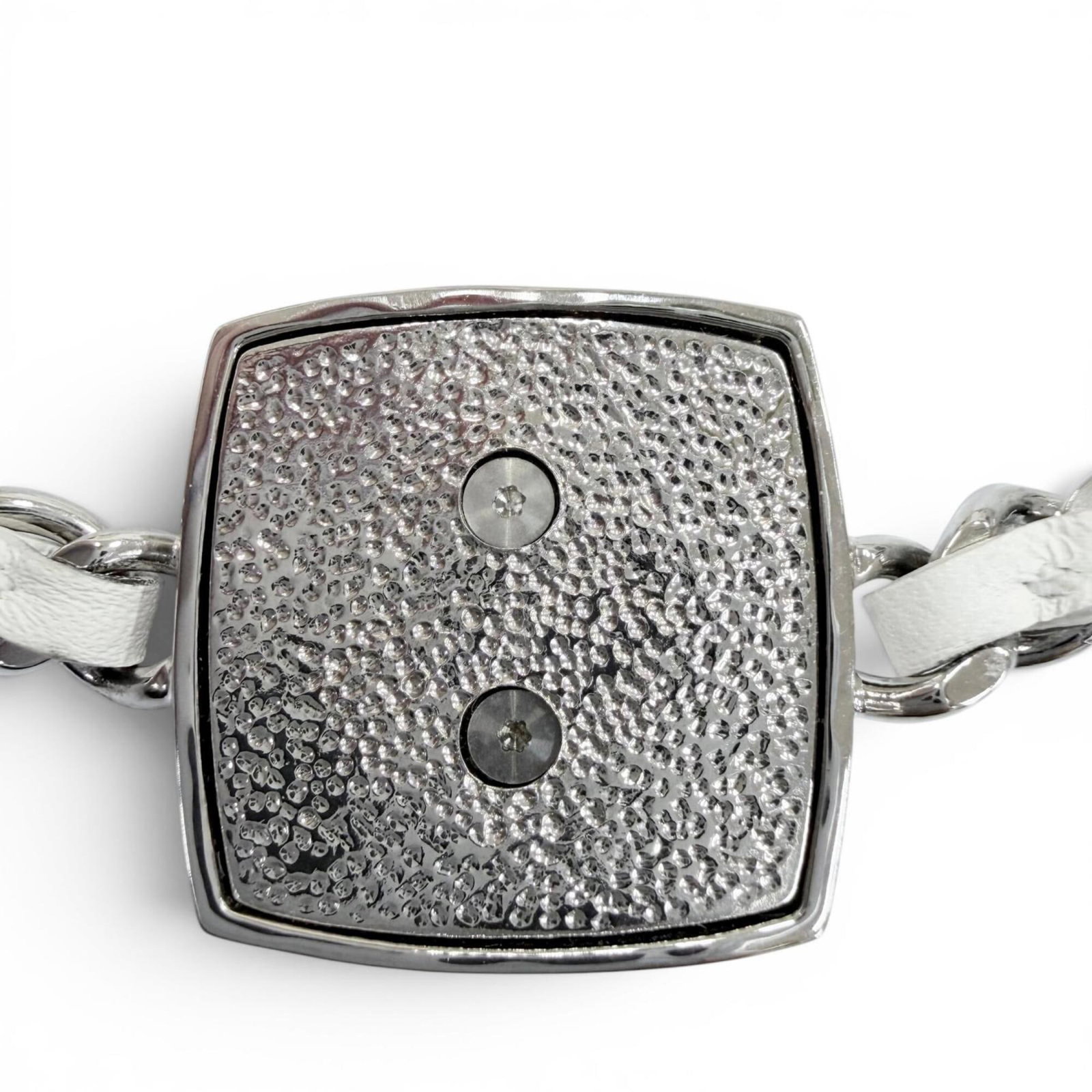 CHANEL Leather Silver White - 7