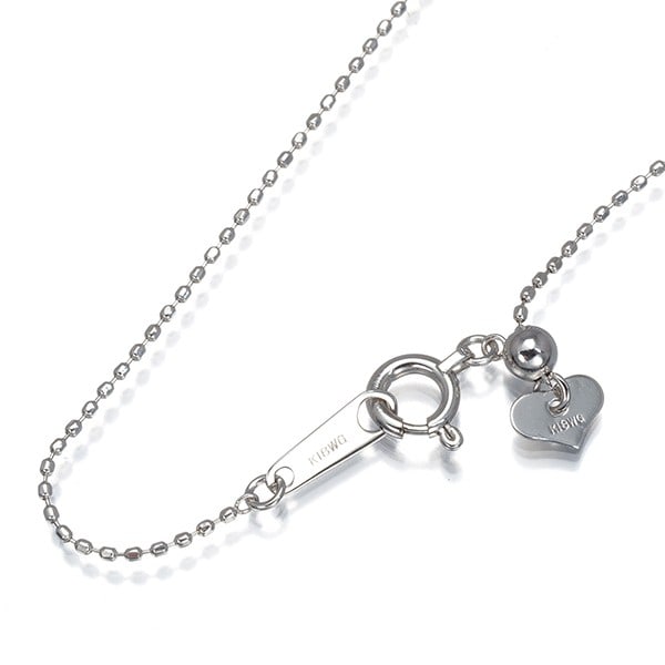 Cut Ball Bead Chain Necklace 18K 750 White Gold: Cut Ball Bead Chain Necklace 18K 750 White Gold 18k white gold chain necklace with a subtle shine, crafted from high-quality 18k gold. The adjustable 45cm chain length offers a versatile fit, while th