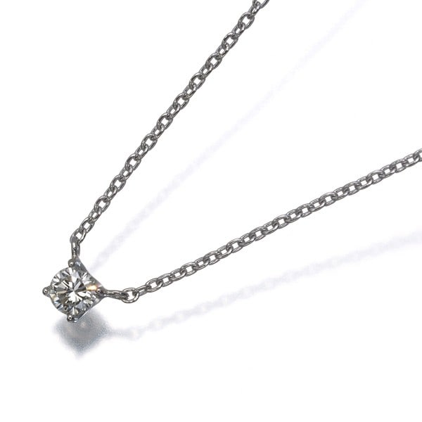Vendome Necklace Diamond 0.1Ct Solitaire 950 850 Platinum: Vendome Necklace Diamond 0.1Ct Solitaire 950 850 Platinum 950 platinum solitaire necklace featuring a 0.1ct natural diamond with a diameter of approximately 3.0mm. The necklace boasts a sleek design