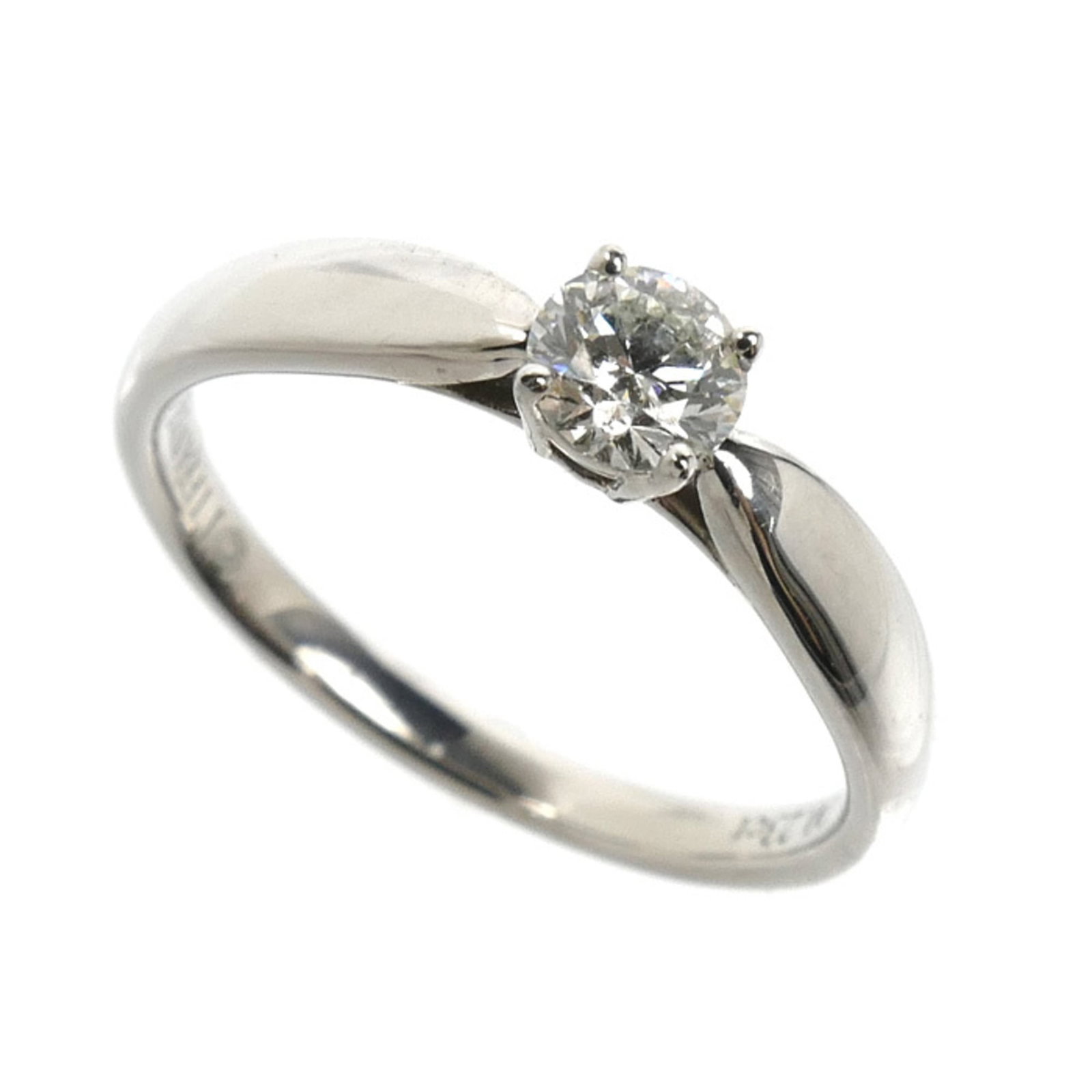 TIFFANY Band Ring Platinum 950: TIFFANY Band Ring Platinum 950 Platinum 950 band ring from Tiffany & Co., featuring a diamond stone, this classic design showcases understated elegance. With a 46 US size and 3.5mm width, it fits