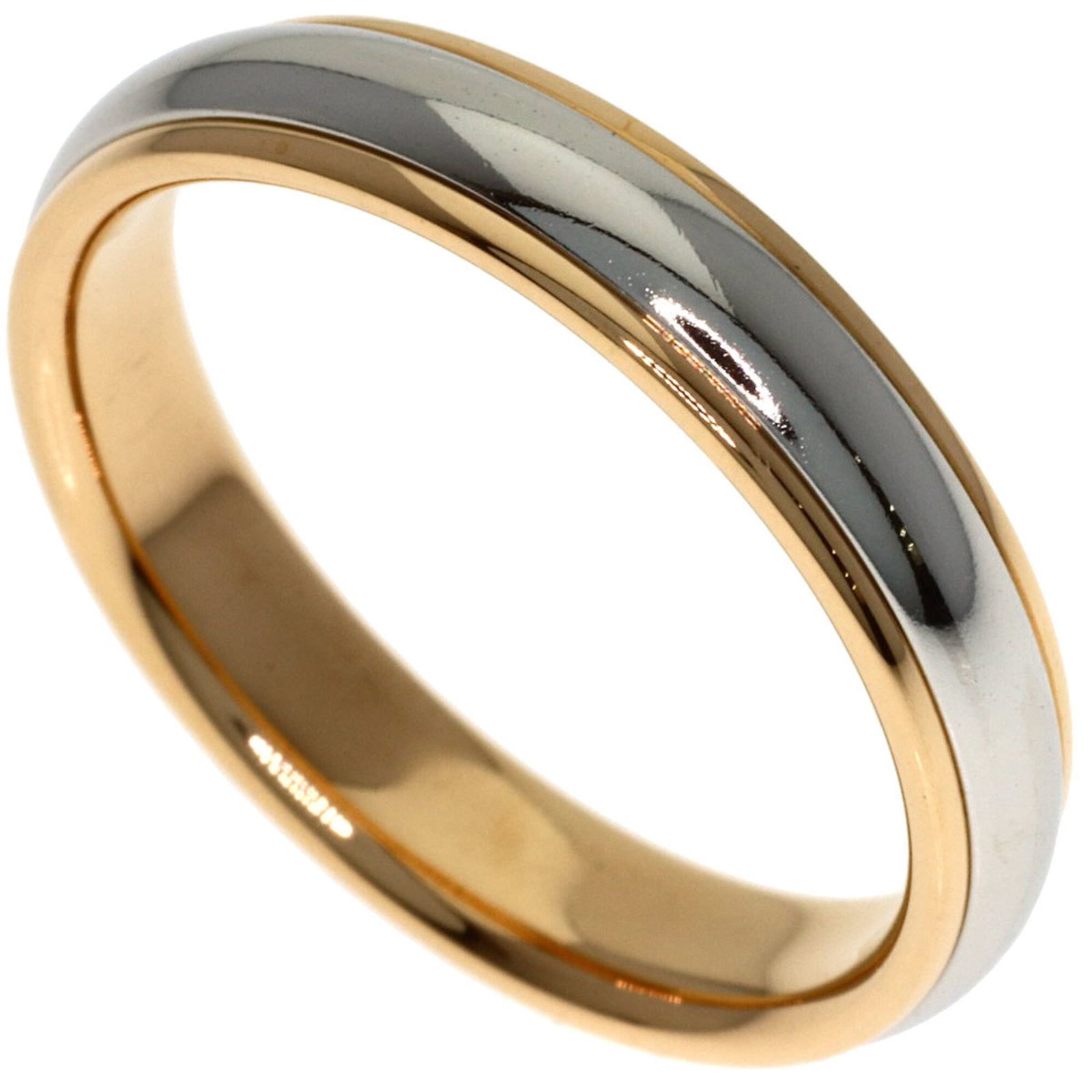 TIFFANY Band Ring Platinum 950 Yellow Gold (18K): TIFFANY Band Ring Platinum 950 Yellow Gold (18K) Platinum 950 Yellow Gold (18K) band ring from Tiffany, featuring a classic design with a subtle yellow gold tone. The ring bears a signature, but its