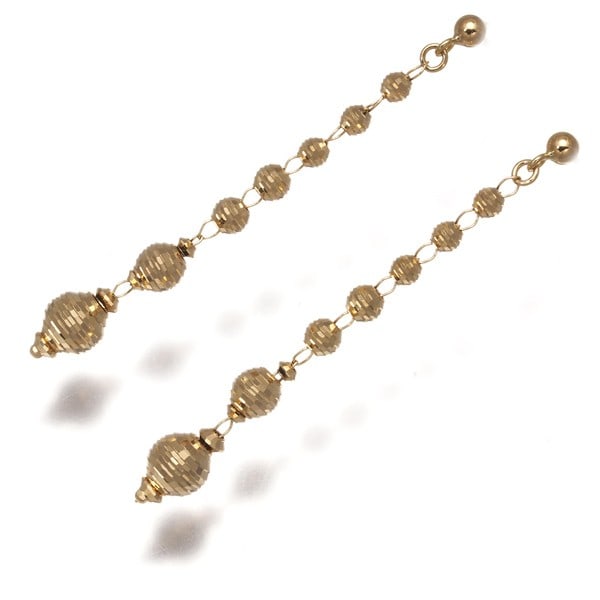 Disco Ball Drop Earrings 18K 750 Yellow Gold: Disco Ball Drop Earrings 18K 750 Yellow Gold 18k yellow gold drops in a shimmering disco ball design, crafted from 750 pure gold, add a touch of elegance to any outfit. Weighing 1.6g, these dangle ear