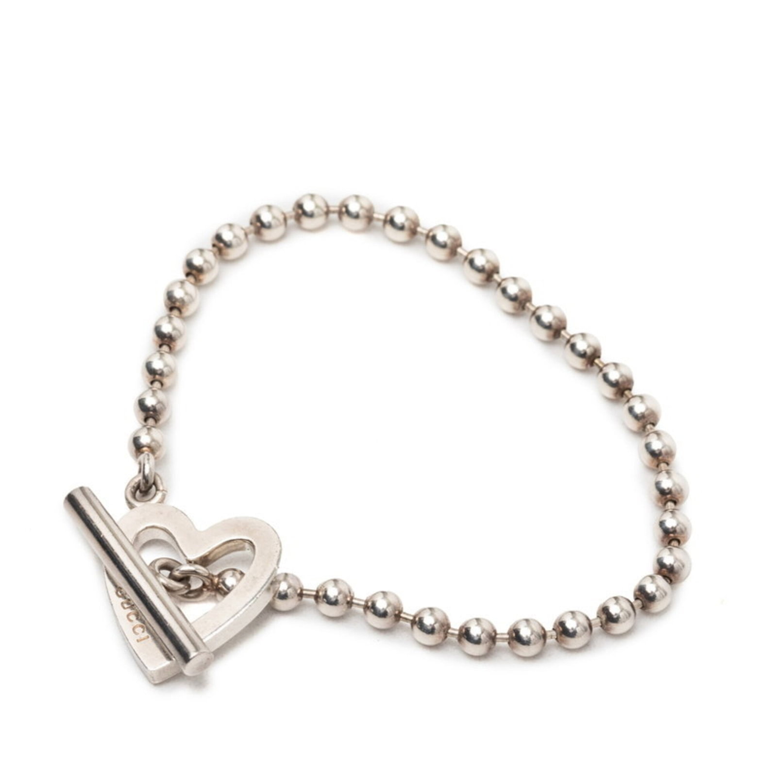 GUCCI Charm Bracelet Silver 925: GUCCI Charm Bracelet Silver 925 Silver 925 Charm Bracelet from Gucci, featuring a delicate 18-inch chain with a length of 17.5cm and a width of 3mm. This gently used charm bracelet boasts a silver 925