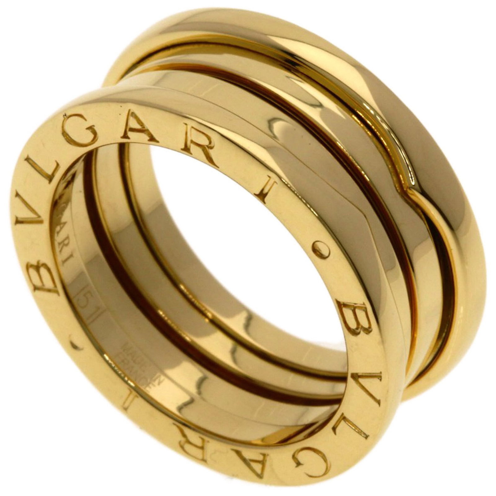 BVLGARI Band Ring Yellow Gold (18K): BVLGARI Band Ring Yellow Gold (18K) Yellow gold (18K) BVLGARI Band Ring with a sleek design, featuring a 6 US size and 8.5mm width. This gently used band ring showcases minor signs of wear, including