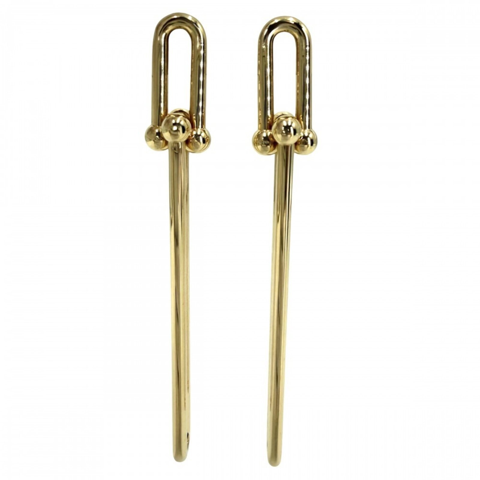 TIFFANY Drop Earrings Yellow Gold (18K): TIFFANY Drop Earrings Yellow Gold (18K) Yellow gold (18K) Tiffany drop earrings with visible scratches, scuffs, and dirt, offering a unique look with their worn patina. The 9.5g earrings measure
