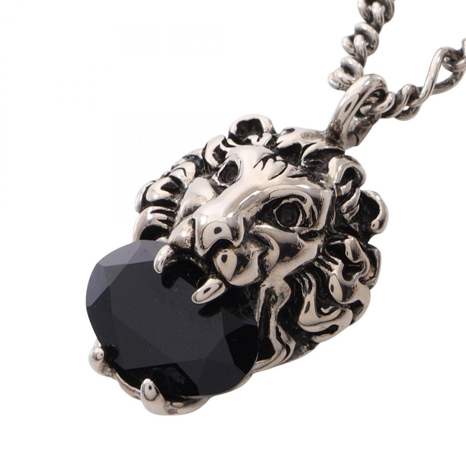 GUCCI Glass Metal: GUCCI Glass Metal Glass and metal come together in sleek black and silver tones, defining the Gucci Glass Metal necklace. With a 25mm x 19mm pendant and adjustable neck circumference of 55-60cm, this 