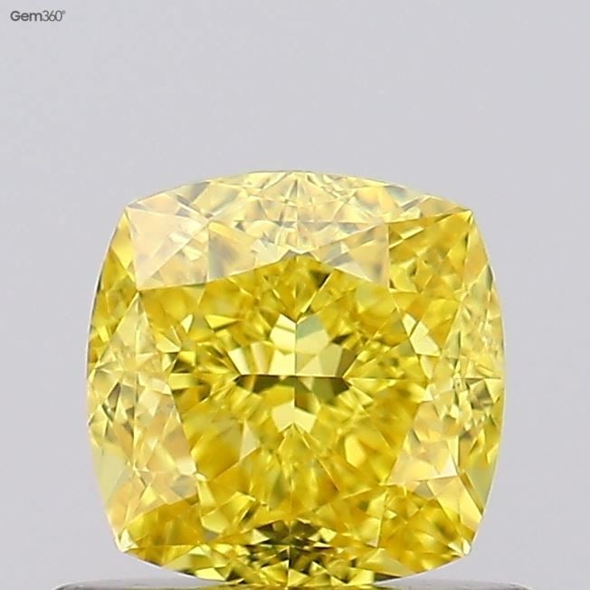 GIA Cushion Brilliant 0.8ct Fancy Vivid Yellow VVS2 - Loose Natural Diamond: GIA Cushion Brilliant 0.8ct Fancy Vivid Yellow VVS2 - Loose Natural Diamond GIA certified, this 0.8ct Fancy Vivid Yellow VVS2 diamond boasts exceptional color and clarity, with a high polish and near-