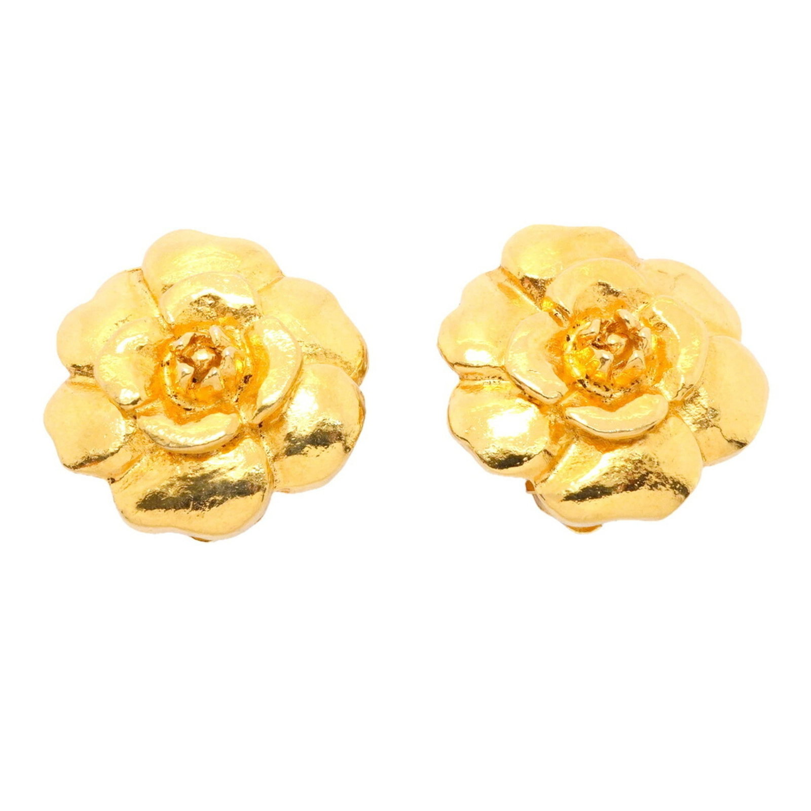 CHANEL Clip Earrings Gold Plating: CHANEL Clip Earrings Gold Plating Gold-plated Clip Earrings from CHANEL, featuring a sleek and sophisticated design. With a subtle gold finish and a compact clip-on style, these earrings add a touch o