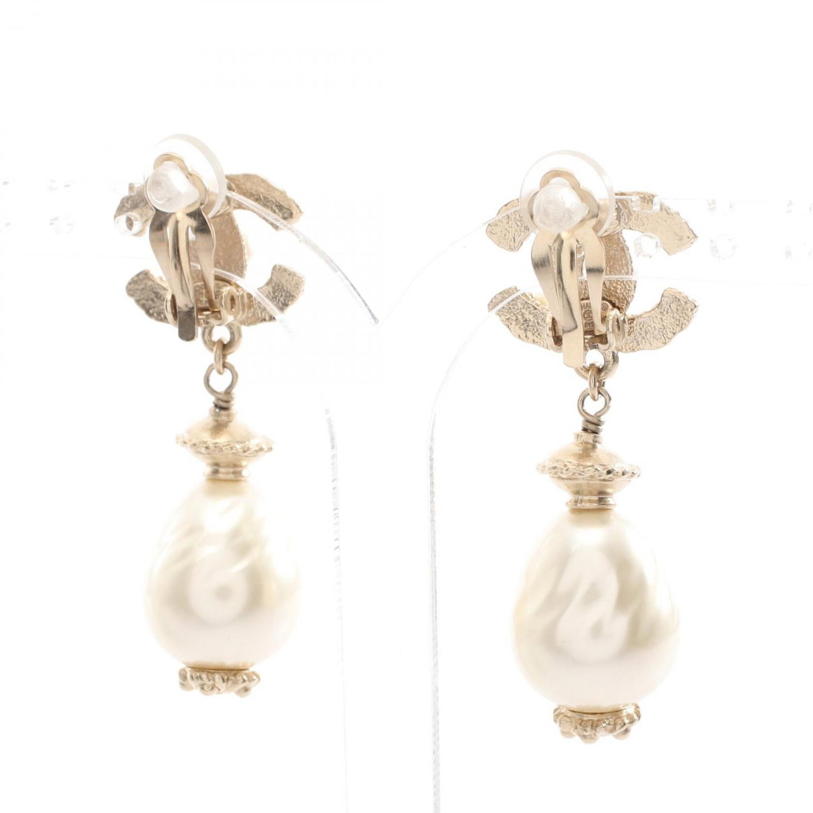 CHANEL Drop Earrings Gold Plating - 2