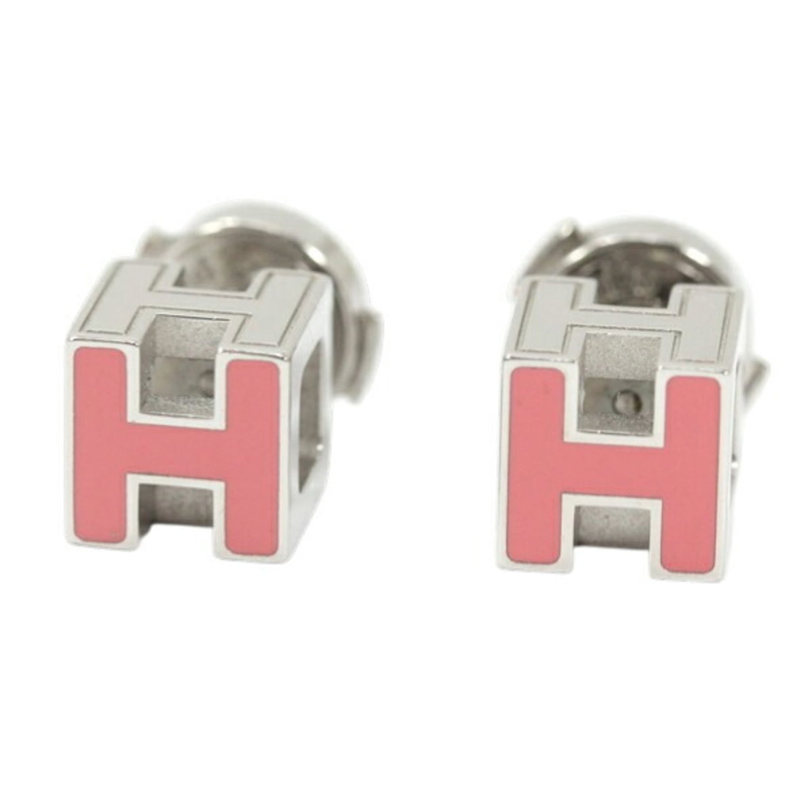 HERMES Stud Earrings Lacquer Metal: HERMES Stud Earrings Lacquer Metal Stud earrings from the renowned French fashion house Hermes, featuring a striking lacquer metal design. The earrings are in very good condition, gently used with