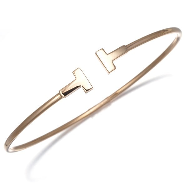 Tiffany&Co. Bracelet Tiffany T Wire Narrow Bangle 18K 750 Rose Gold: Tiffany&Co. Bracelet Tiffany T Wire Narrow Bangle 18K 750 Rose Gold Tiffany & Co.'s 18k rose gold Tiffany T wire narrow bangle is a sleek and sophisticated design. This 16.5cm inner circumference bang
