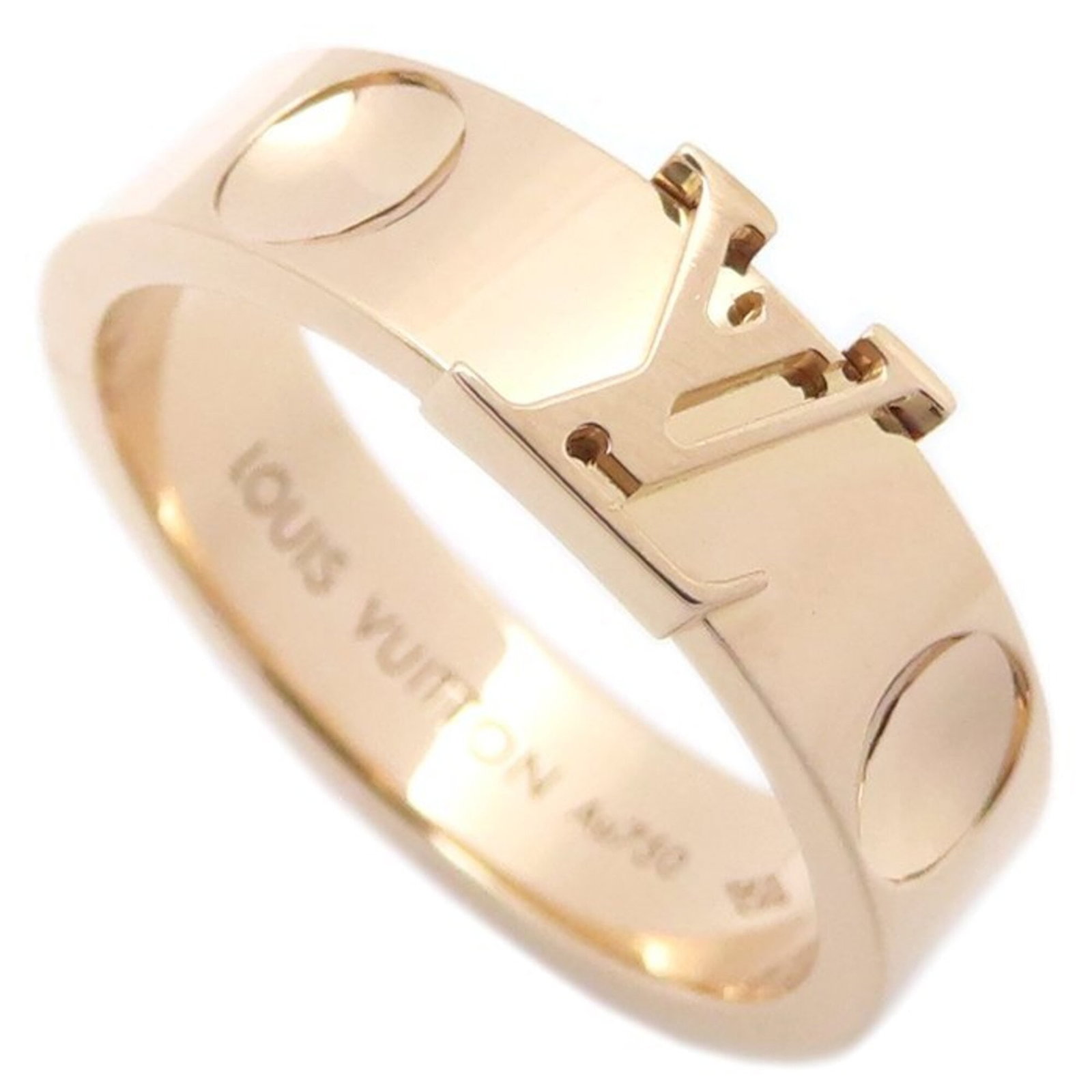LOUIS VUITTON Band Ring Pink Gold (18K): LOUIS VUITTON Band Ring Pink Gold (18K) Pink gold (18K) band ring from Louis Vuitton, featuring a sleek design that showcases the iconic brand's signature style. This 53 US size ring is made from high
