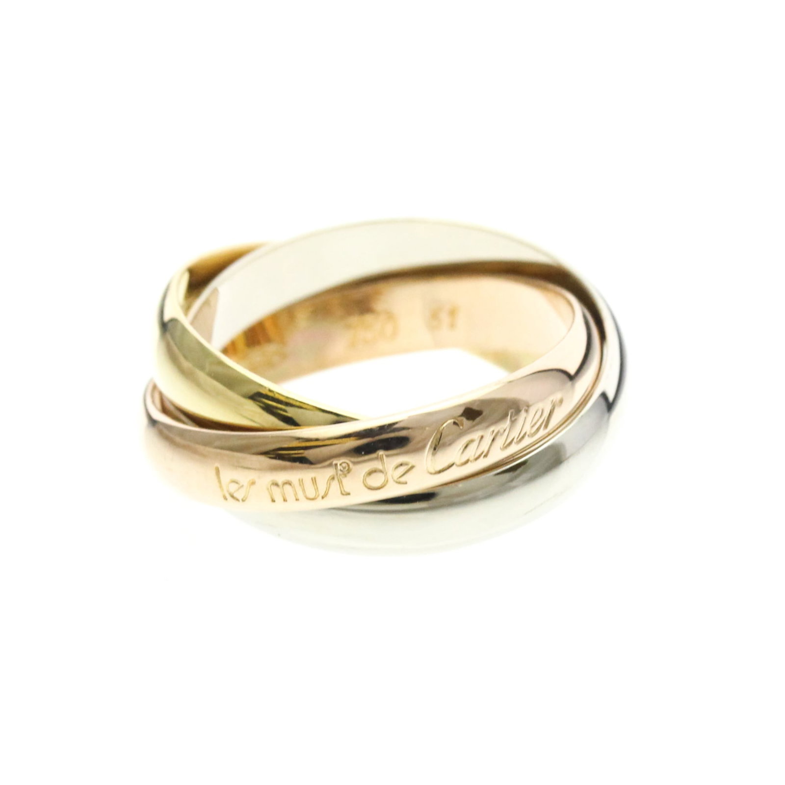 CARTIER Band Ring Pink Gold (18K) White Gold (18K) Yellow Gold (18K): CARTIER Band Ring Pink Gold (18K) White Gold (18K) Yellow Gold (18K) 18K pink gold, white gold, and yellow gold come together in this elegant Cartier band ring, crafted from a mix of precious metals f