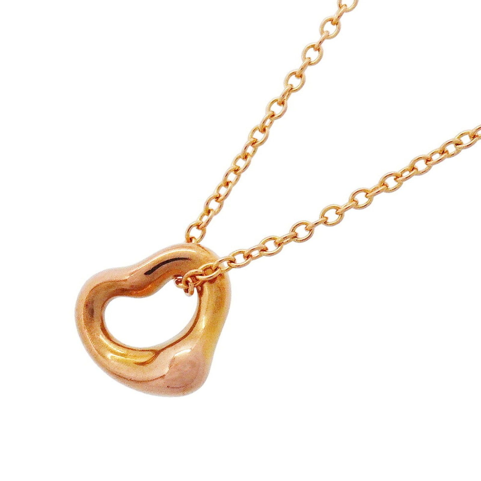 TIFFANY Pink Gold (18K): TIFFANY Pink Gold (18K) Pink gold (18K) necklace with a 6.3mm x 6.9mm pendant, crafted from 18K pink gold, and featuring a 41.5 cm / 16.33'' chain. The necklace bears visible wear, including