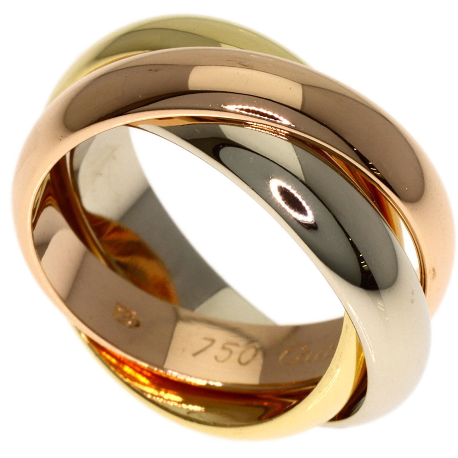 CARTIER Band Ring Pink Gold (18K) White Gold (18K) Yellow Gold (18K): CARTIER Band Ring Pink Gold (18K) White Gold (18K) Yellow Gold (18K) Pink gold (18K), white gold (18K), and yellow gold (18K) come together in this elegant Cartier band ring, offering a unique blend o
