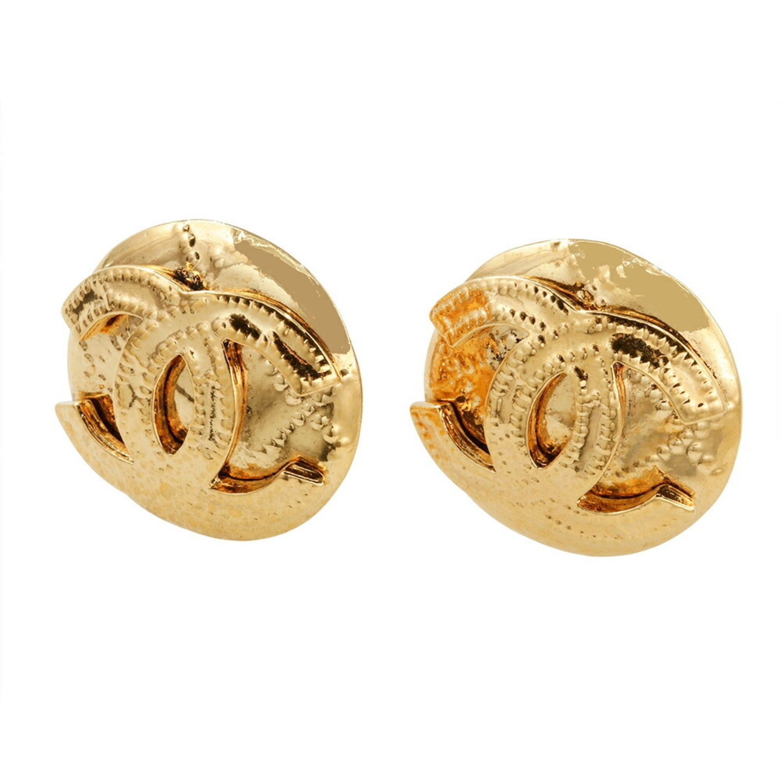 CHANEL Clip Earrings Gold Plating: CHANEL Clip Earrings Gold Plating Clip earrings in gold plating, bearing the iconic CHANEL brand, add a touch of elegance to any outfit. Made from durable gold plating, these earrings feature a classi